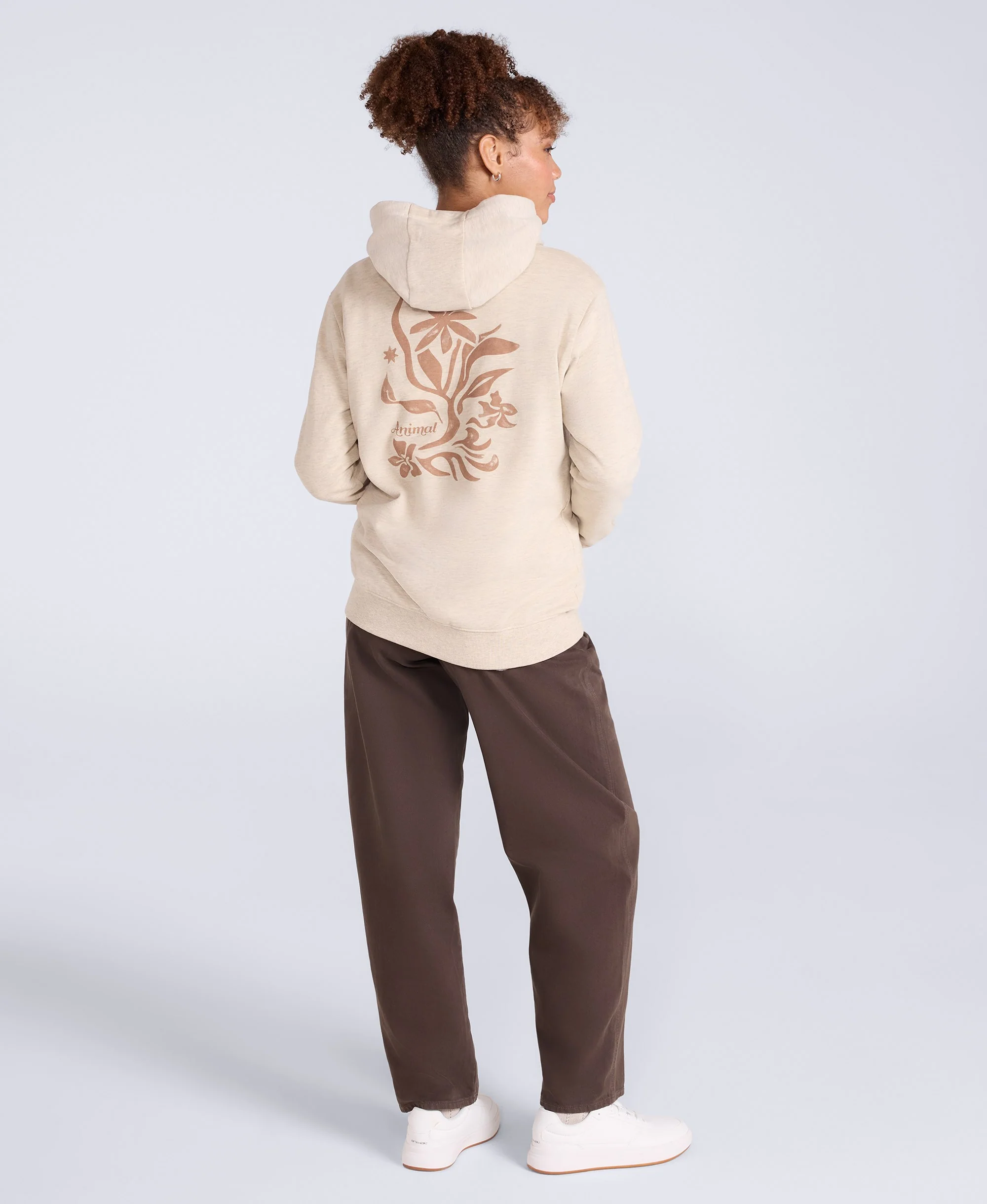 Maya Womens Logo Hoodie - Off White - Image 4