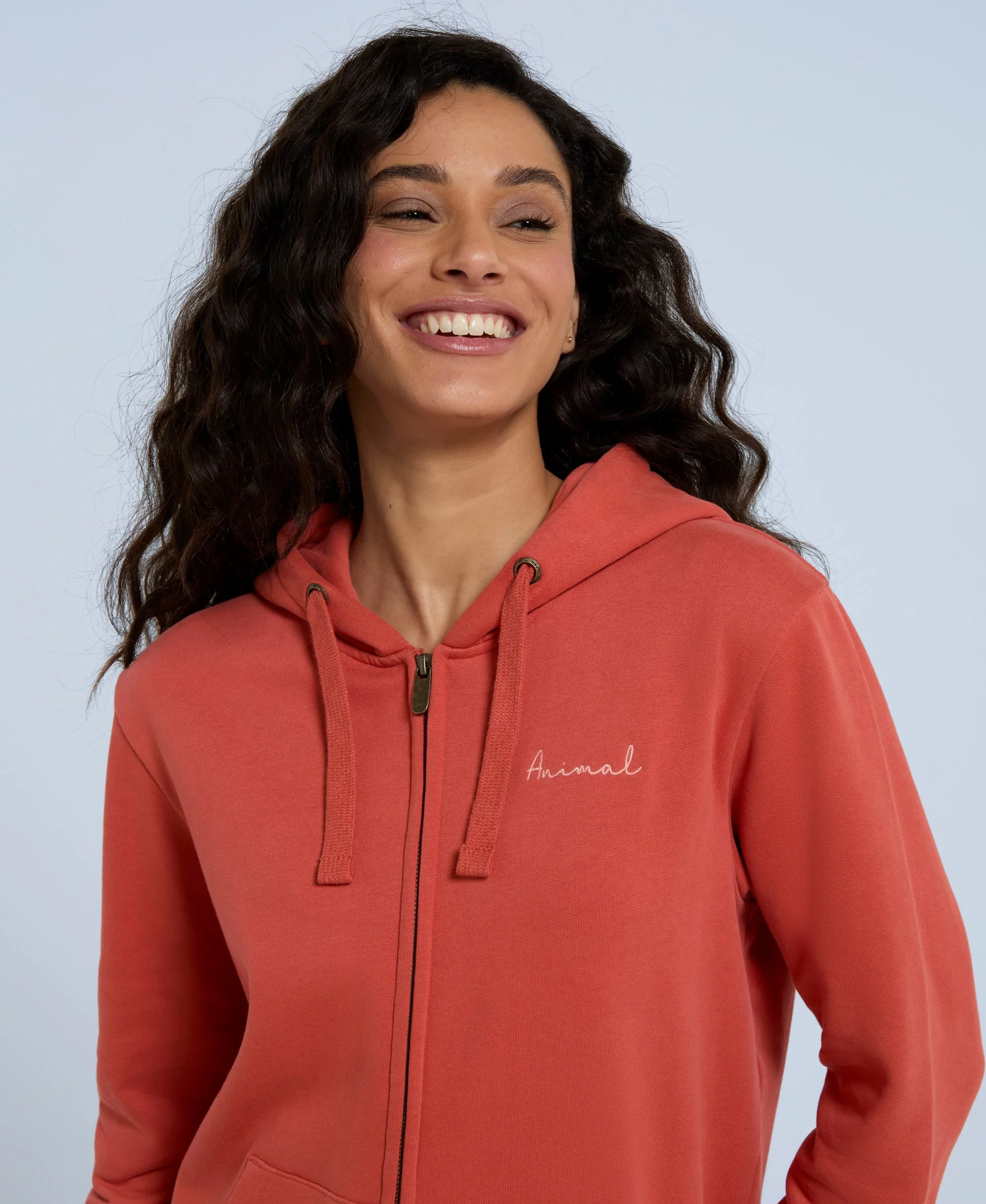 Maya Womens Full-Zip Hoodie - Burnt Orange - Image 4