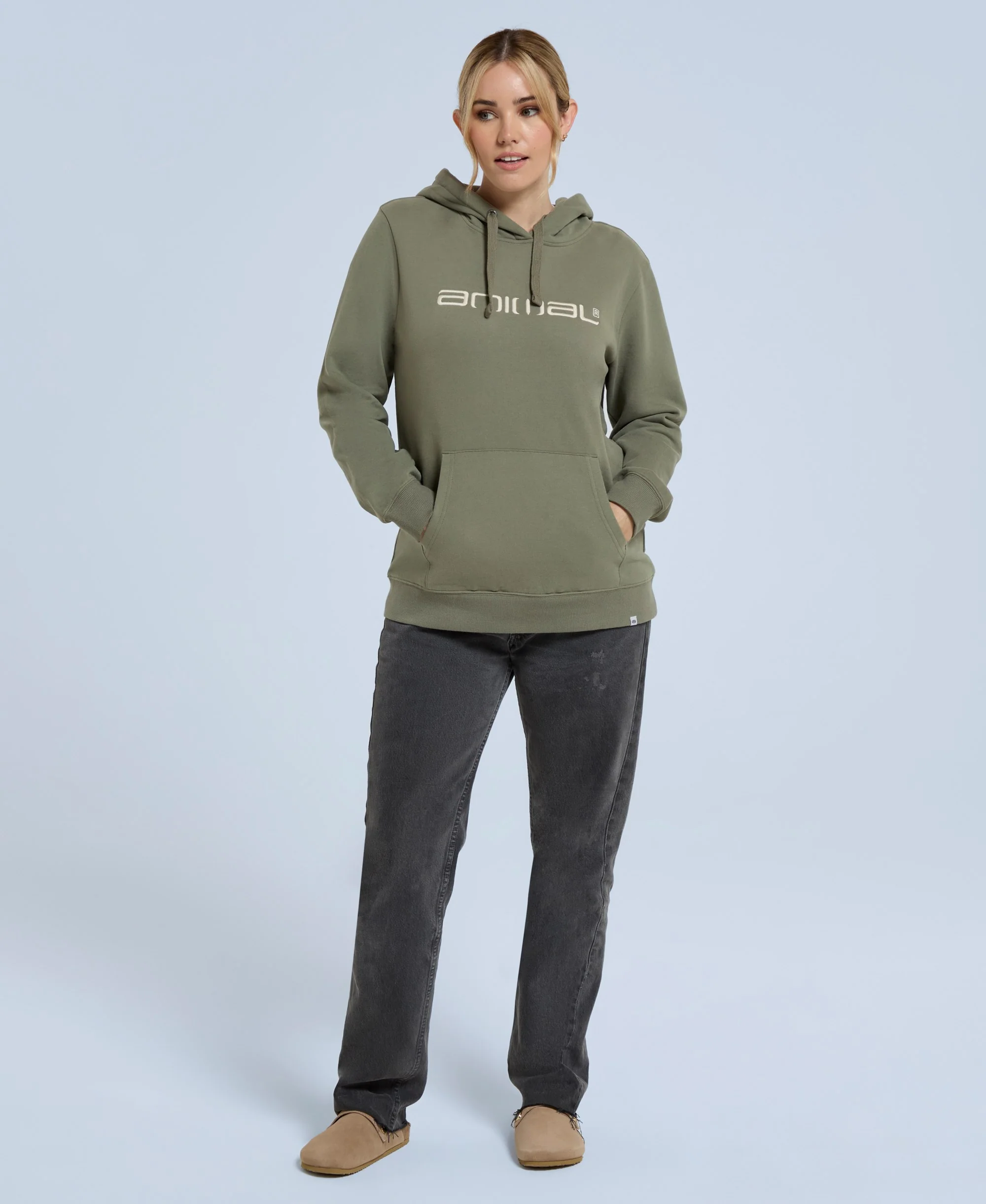 Maya Womens Hoodie - Khaki - Image 4