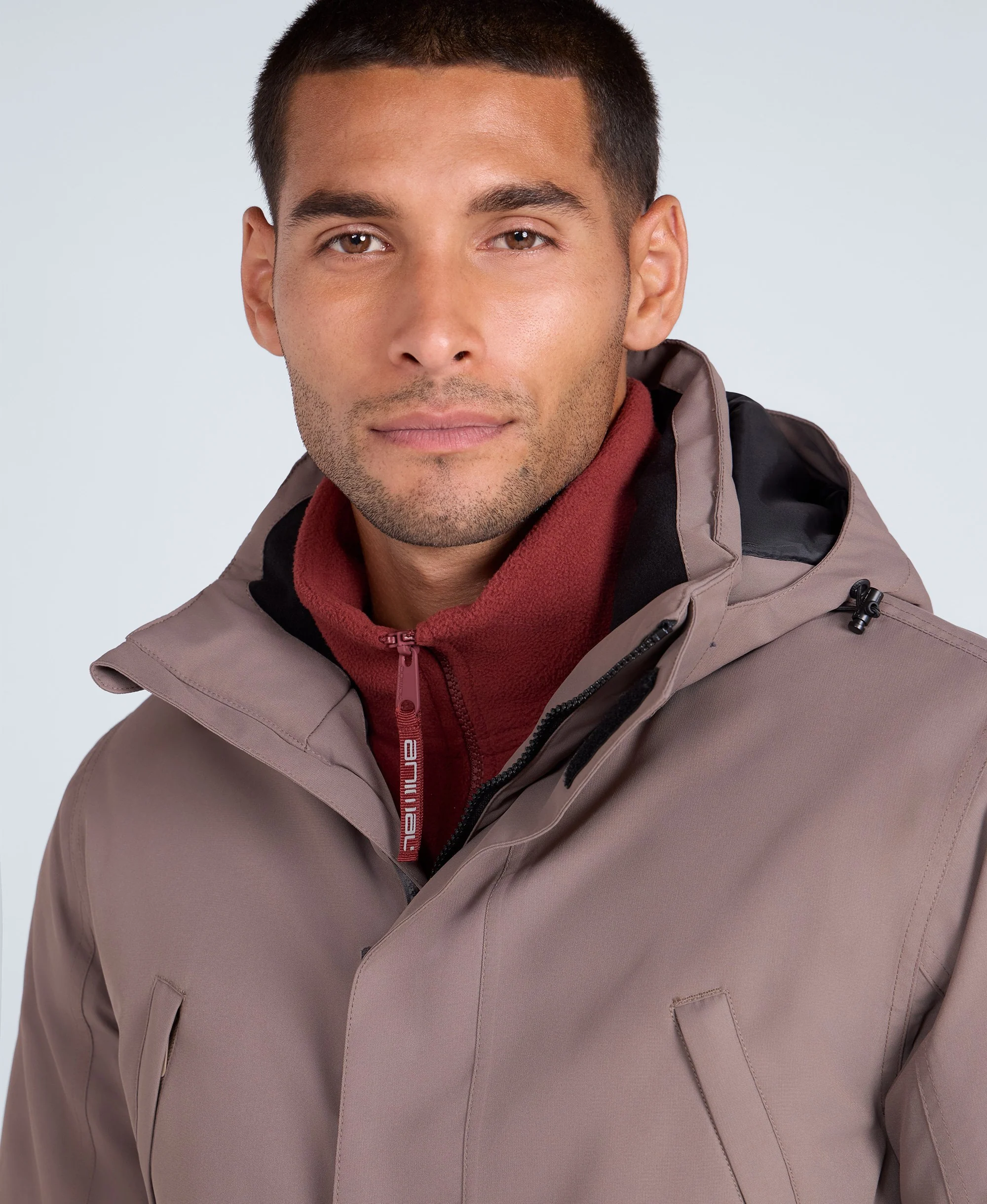 Jesper Mens Parka Jacket - Brown - Image 3