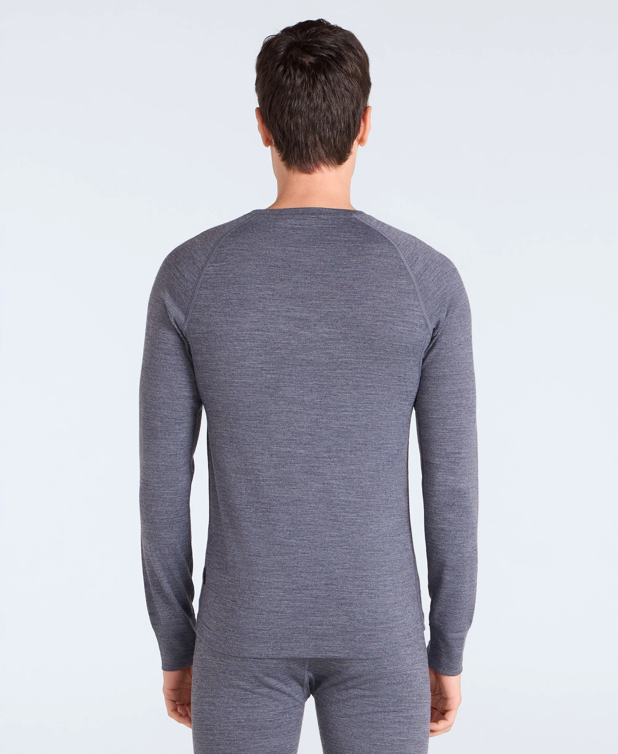 Mens Merino Baselayer Top - Grey - Image 3