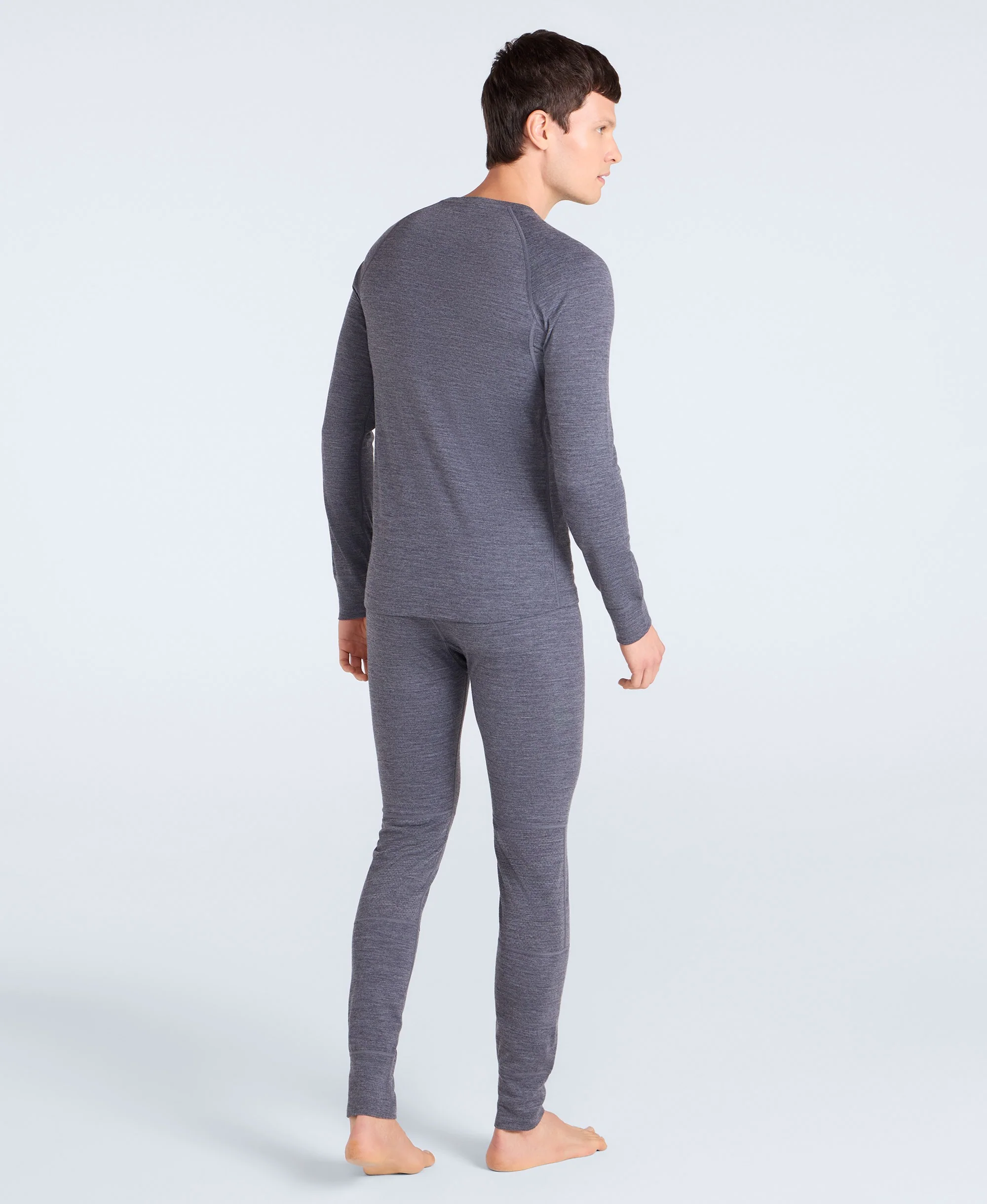 Mens Merino Baselayer Top - Grey - Image 4