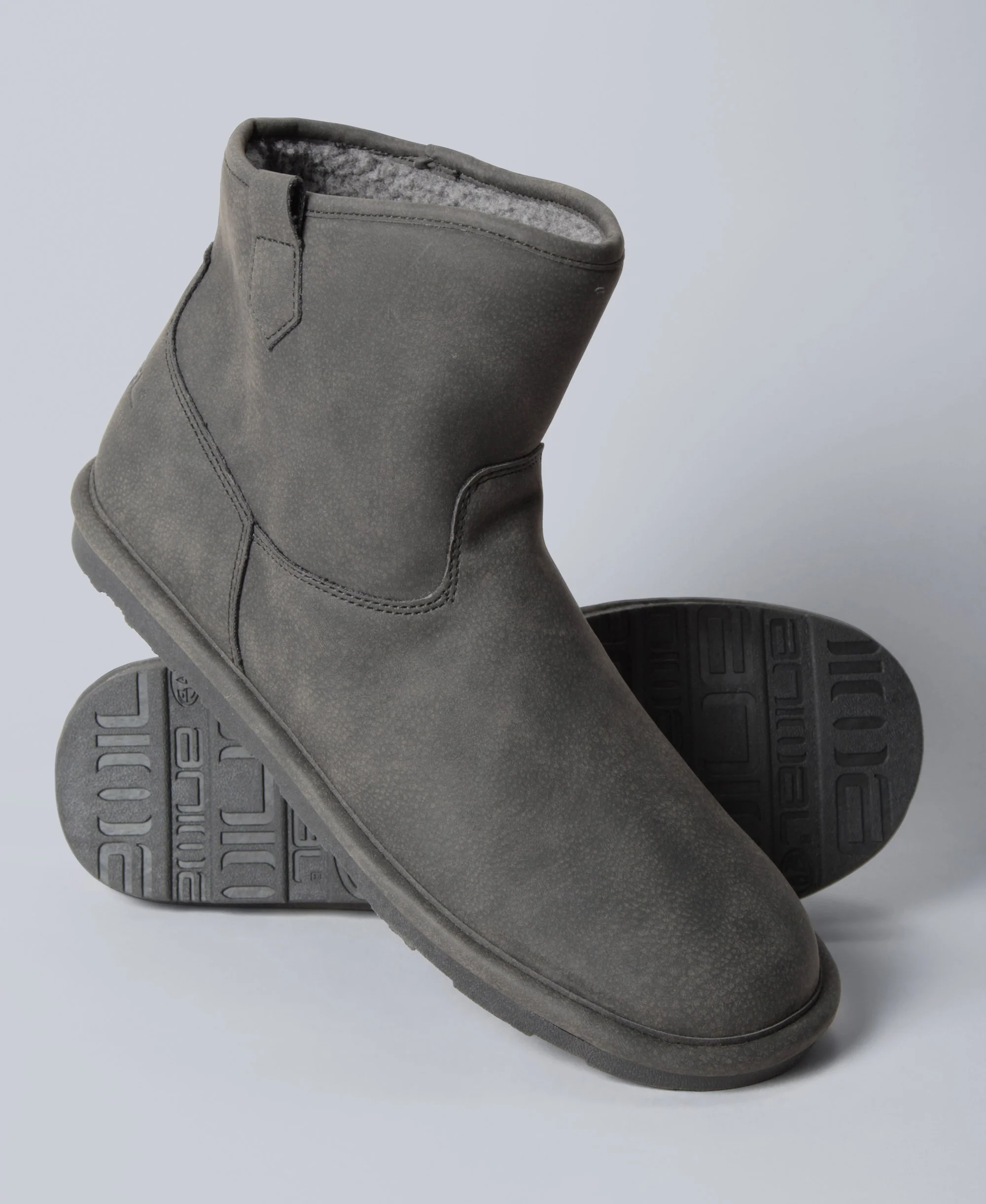 Mens Slipper Boots - Grey - Image 2