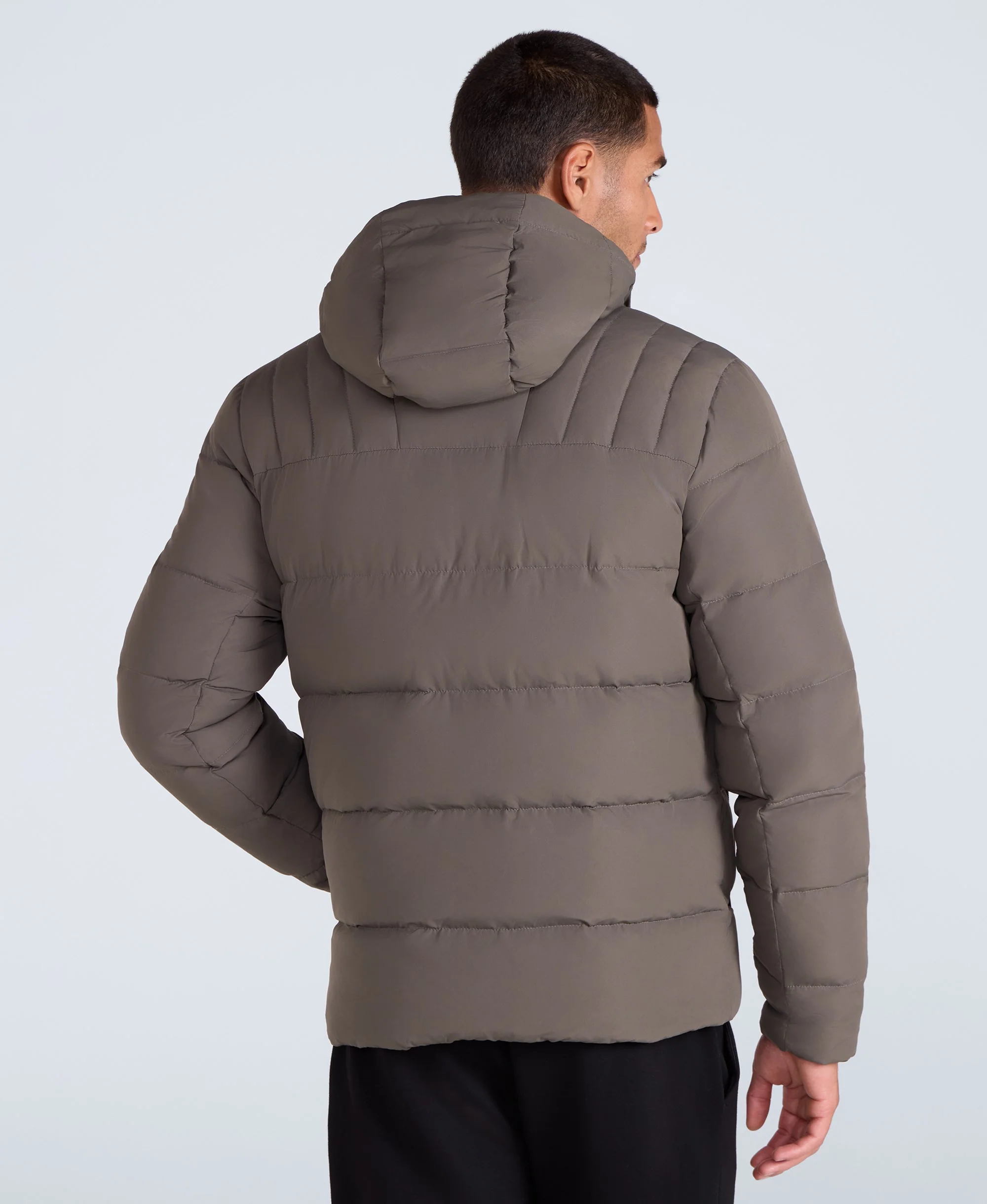Mens Tech Down Mid Weight Jacket - Dark Khaki - Image 3