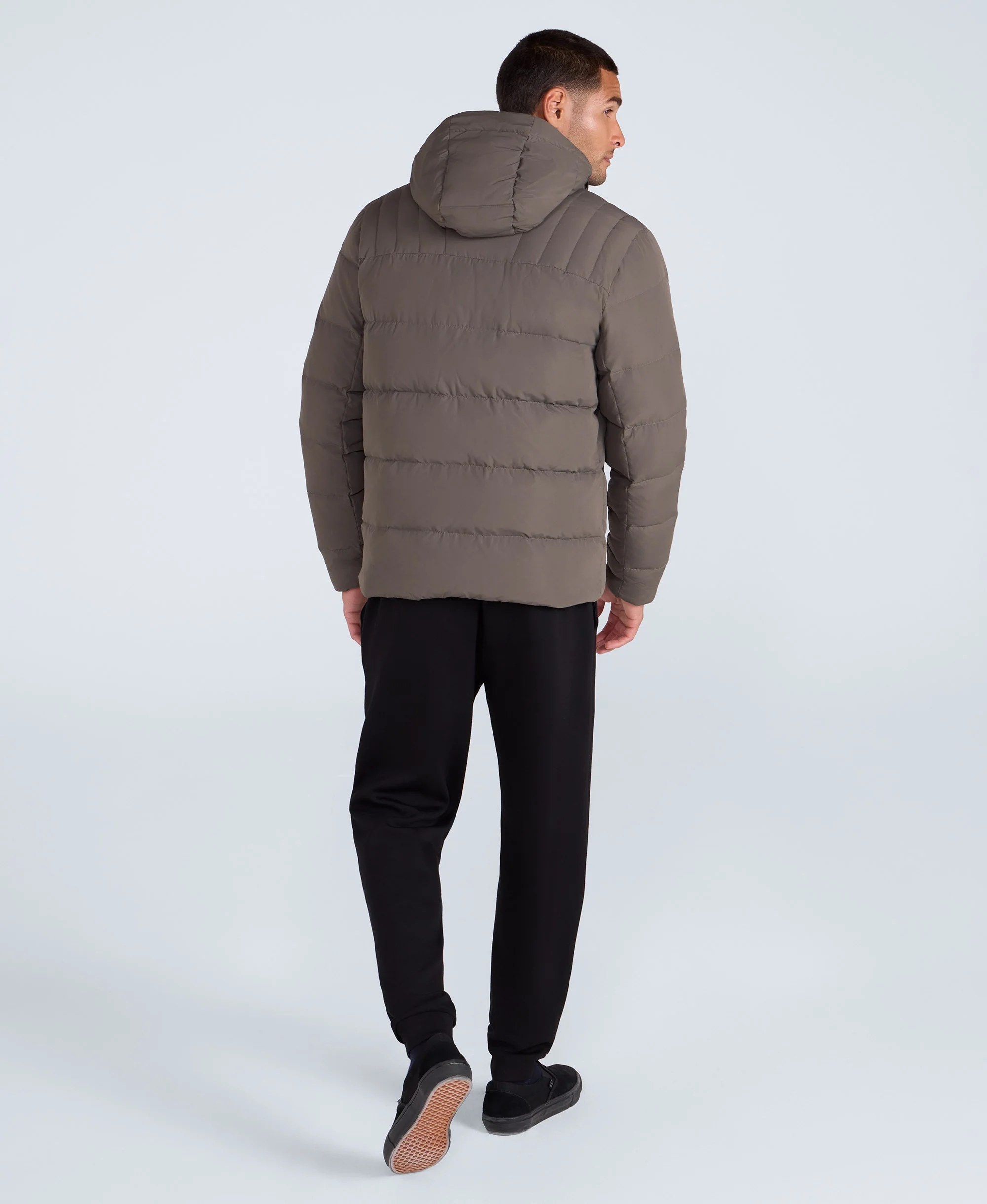 Mens Tech Down Mid Weight Jacket - Dark Khaki - Image 4