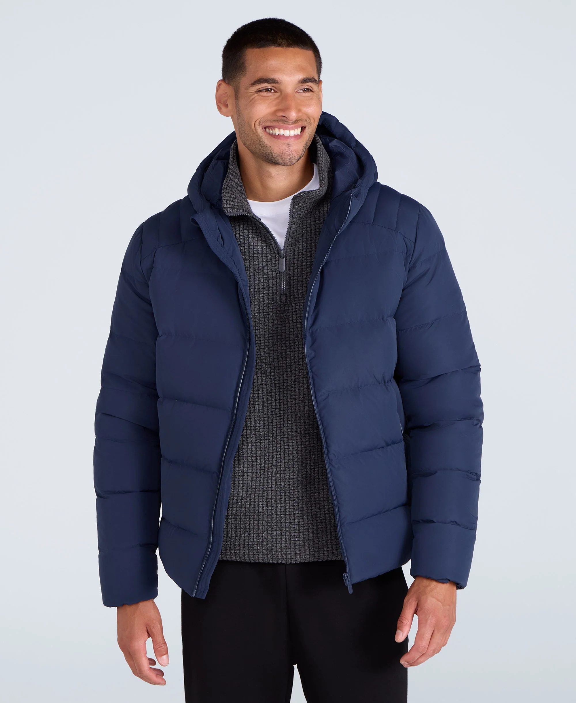 Mens Tech Down Mid Weight Jacket - Navy - Image 2