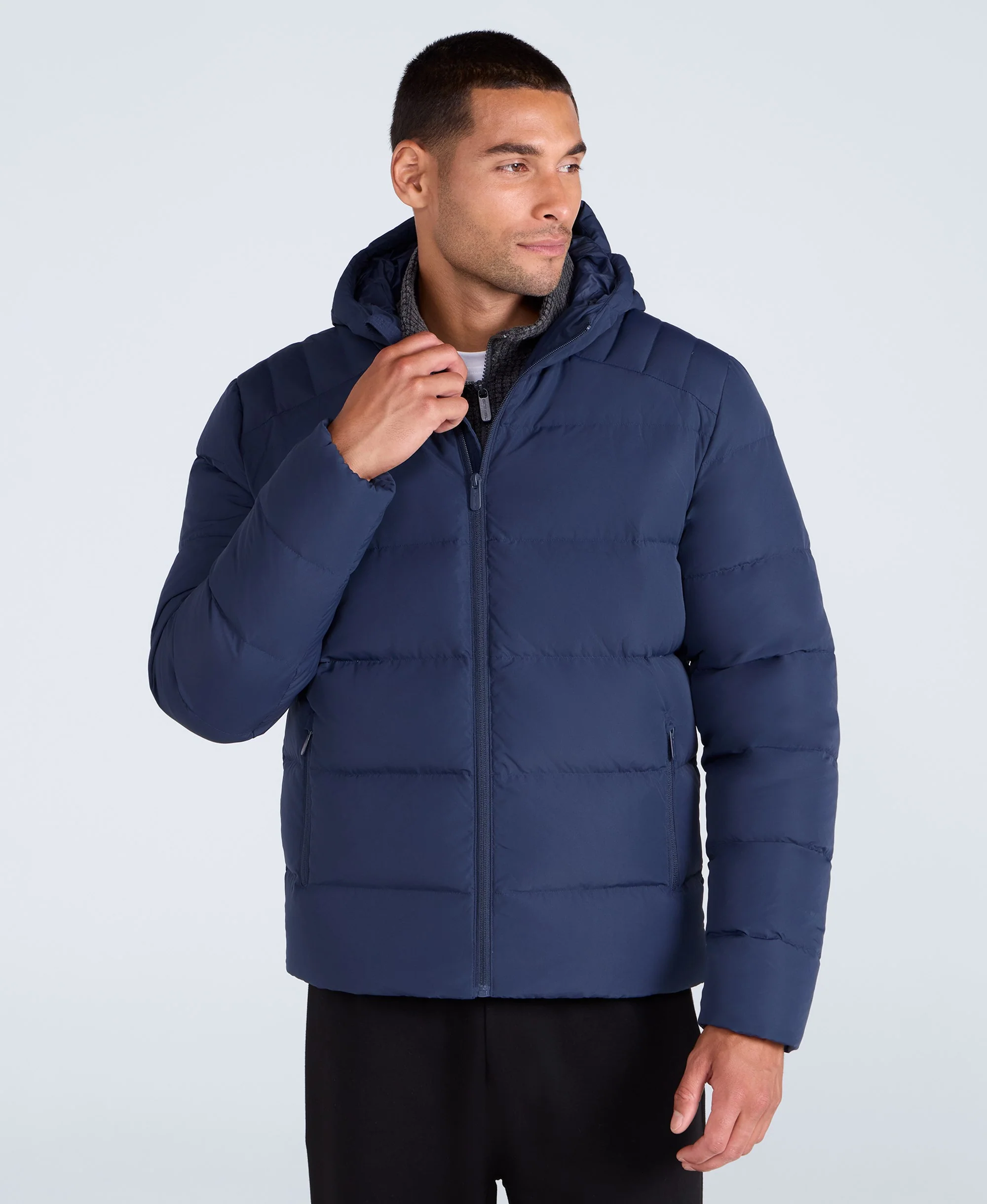 Mens Tech Down Mid Weight Jacket - Navy - Image 4