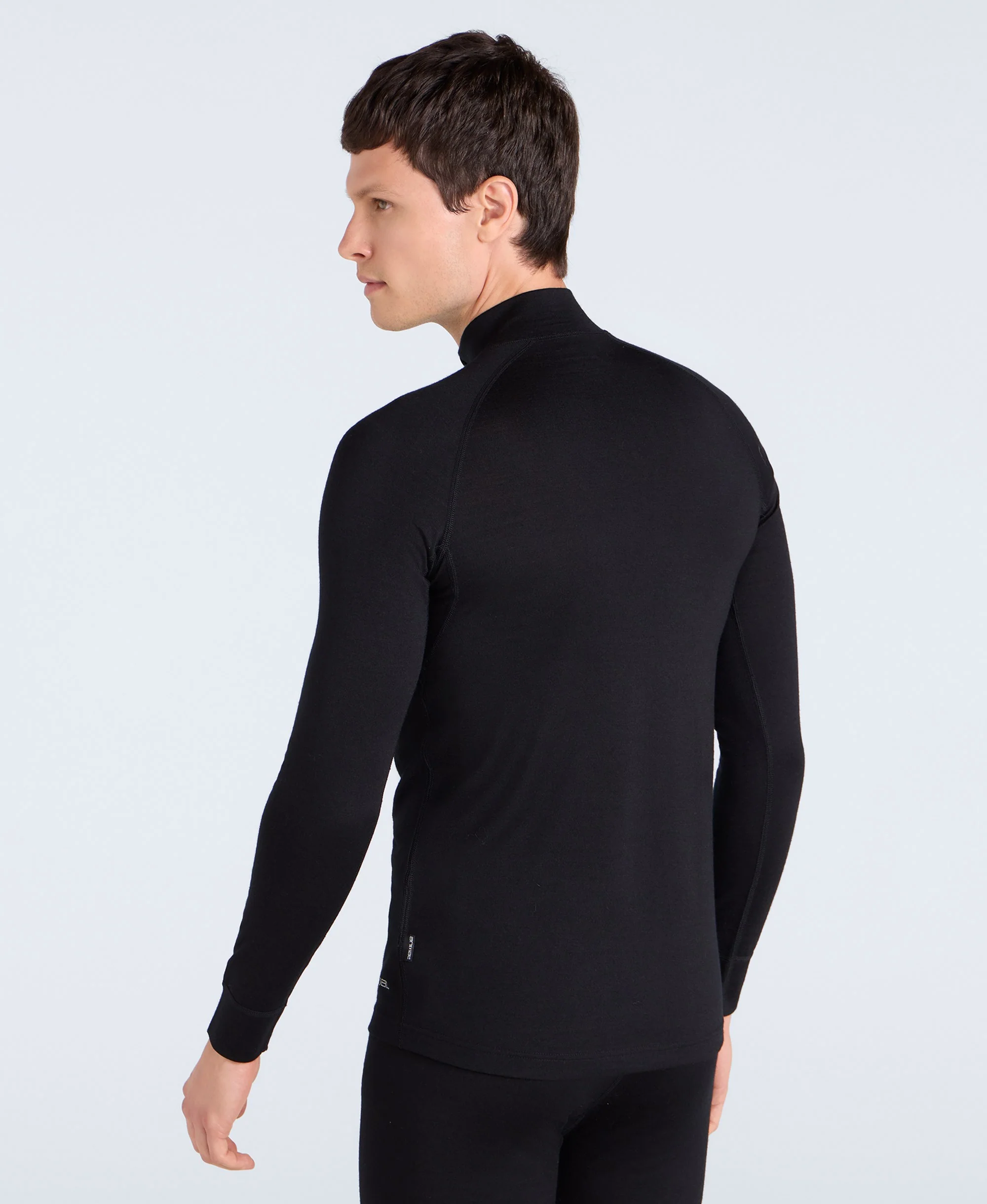 Merino Mens Half Zip - Black - Image 3