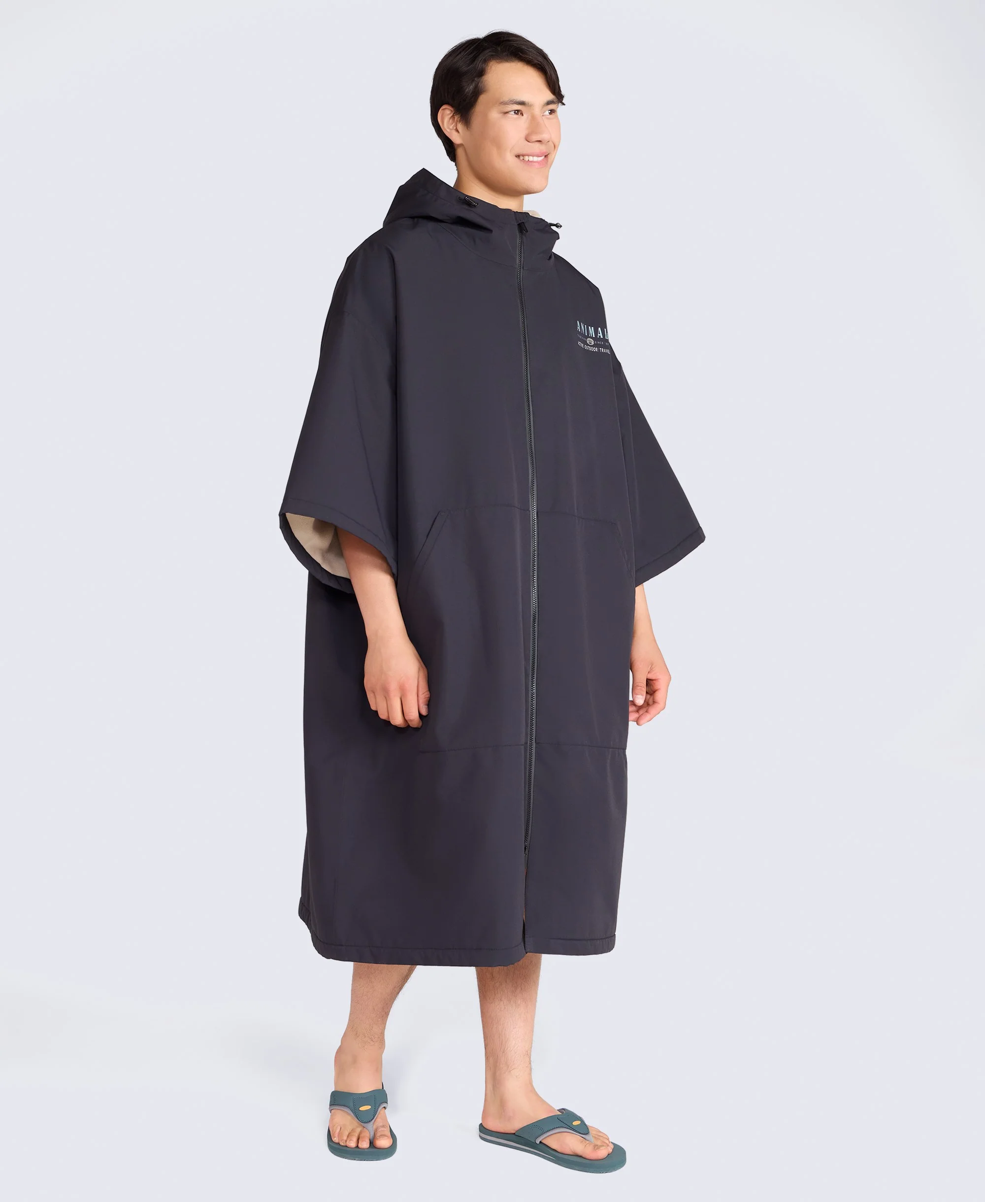 Misty Mens Fleece Lined Changing Robe - Dark Grey - Image 3