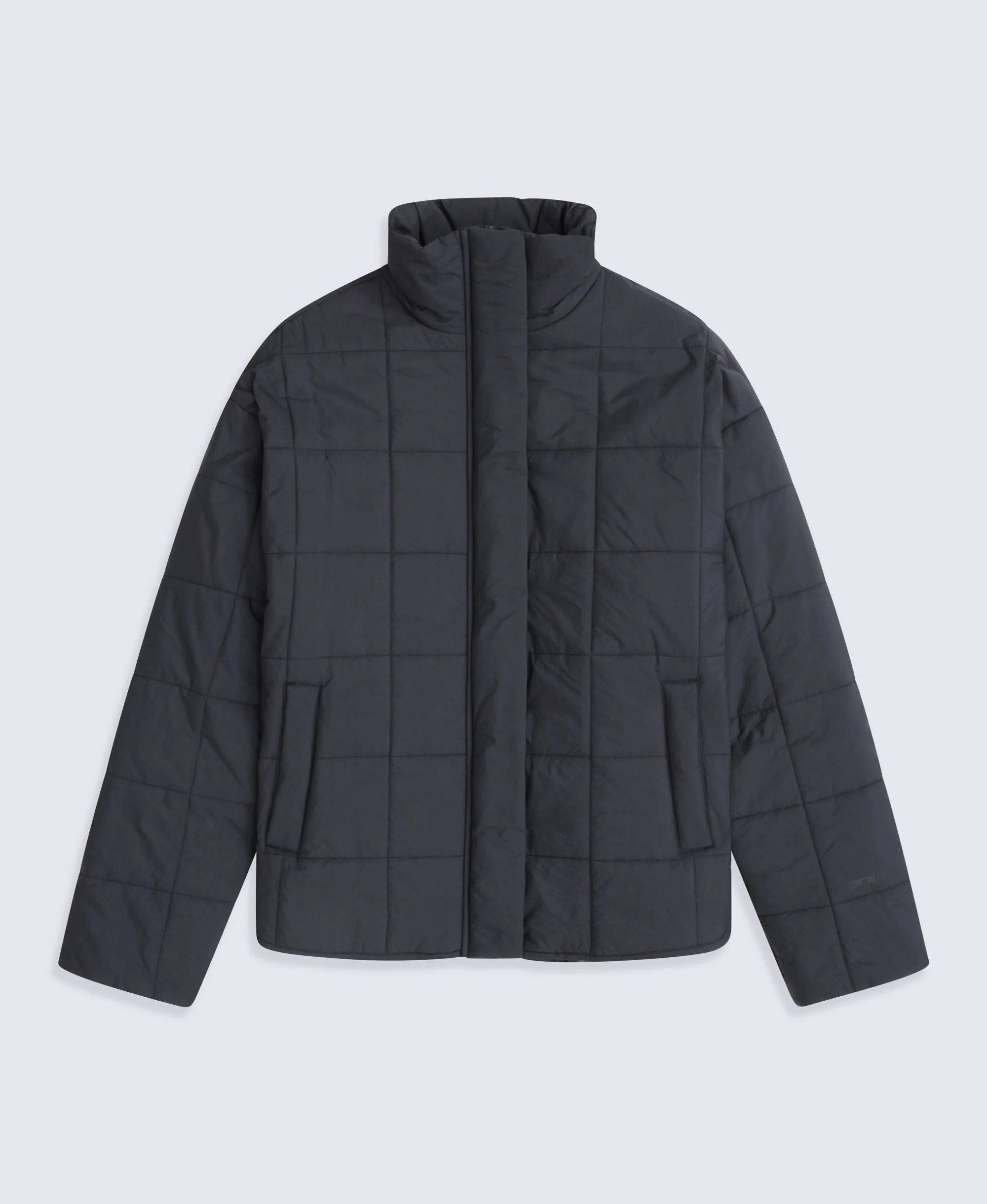 Nina Womens Grid Quilt Padded Jacket - Black - Image 6