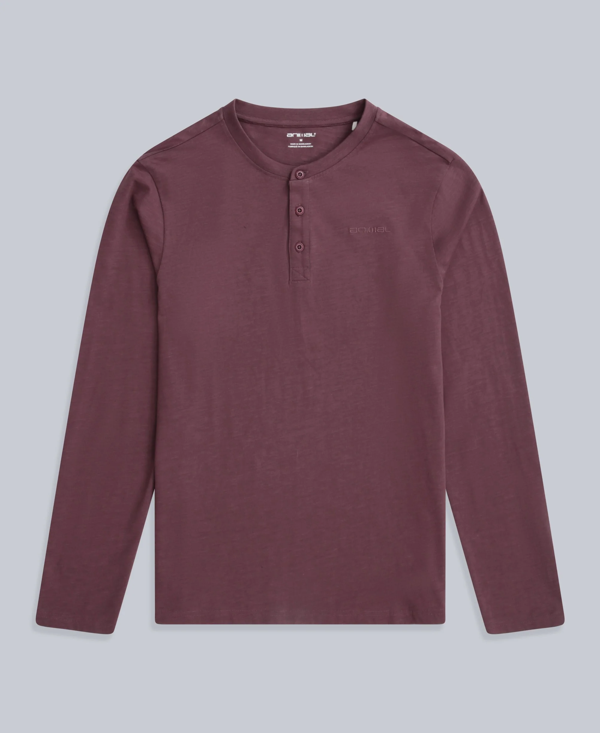 Noah Mens Henley Top - Dark Purple - Image 5