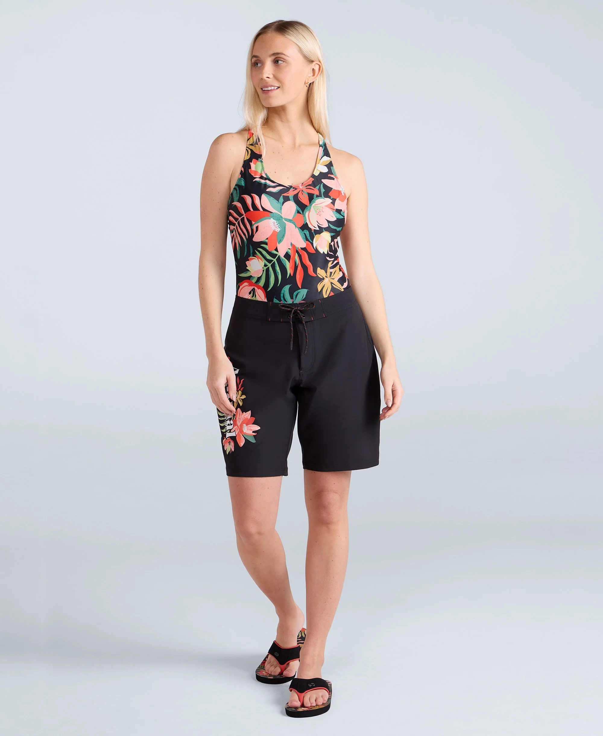 Nora Womens Classic Boardshorts - Black - Image 3
