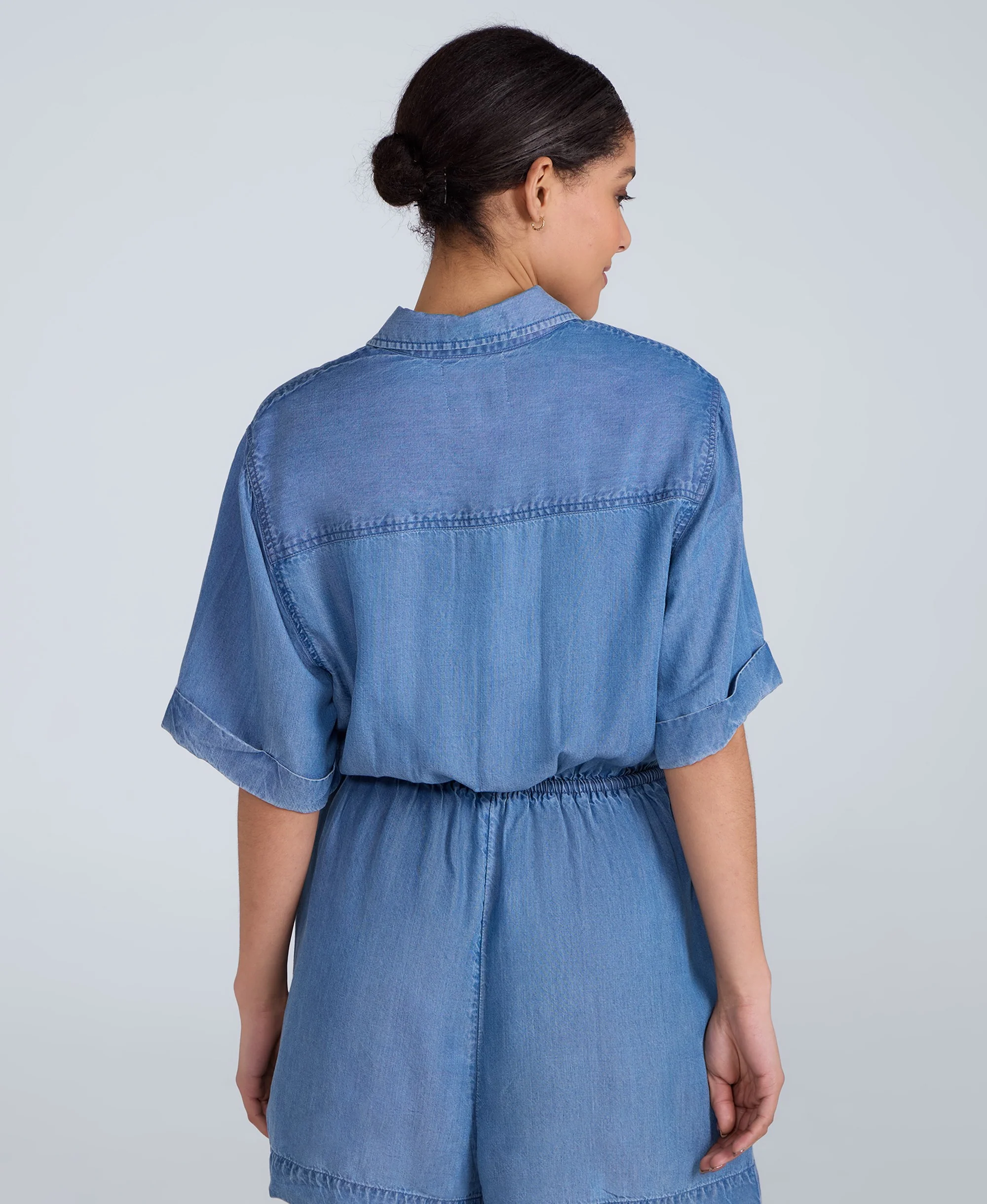 Olivia Womens Playsuit - Light Blue - Image 3