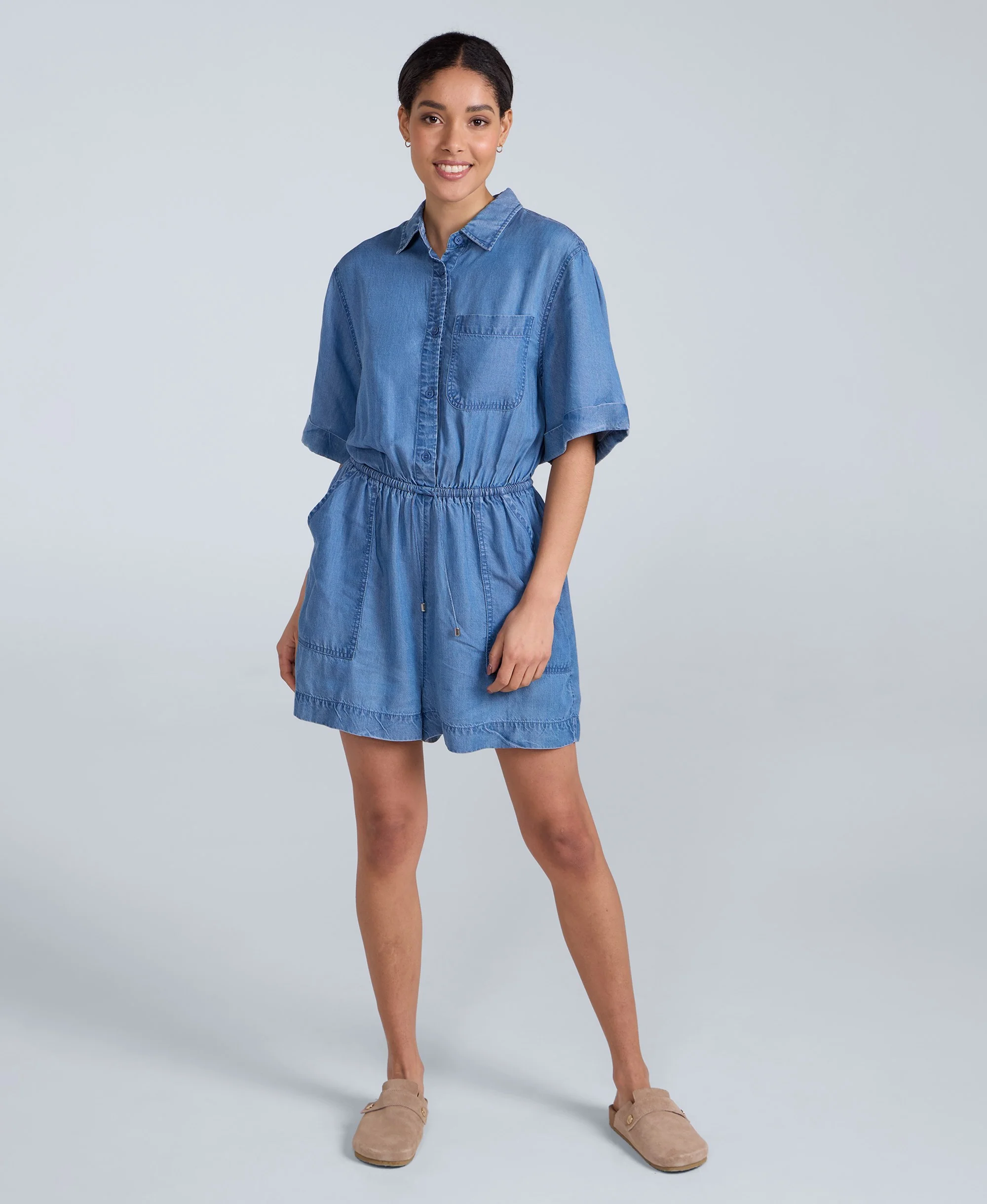Olivia Womens Playsuit - Light Blue - Image 4