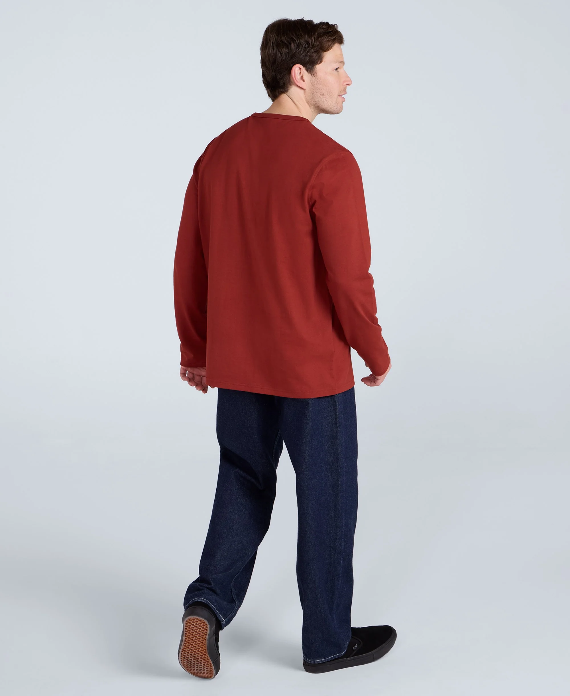 Otis Mens Long Sleeve T-Shirt - Rust - Image 4