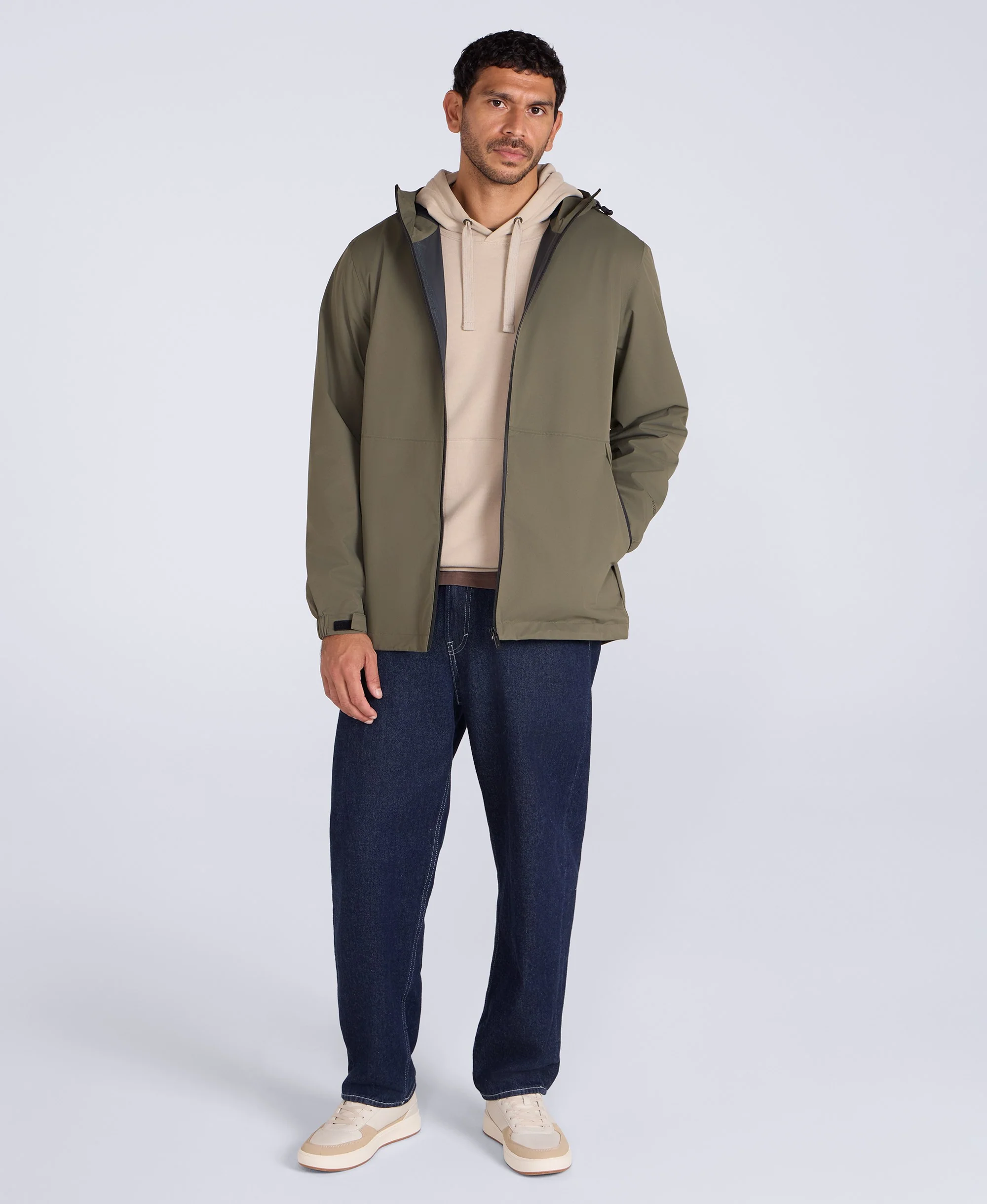 Pace Mens Waterproof Packable Jacket - Dark Khaki - Image 2