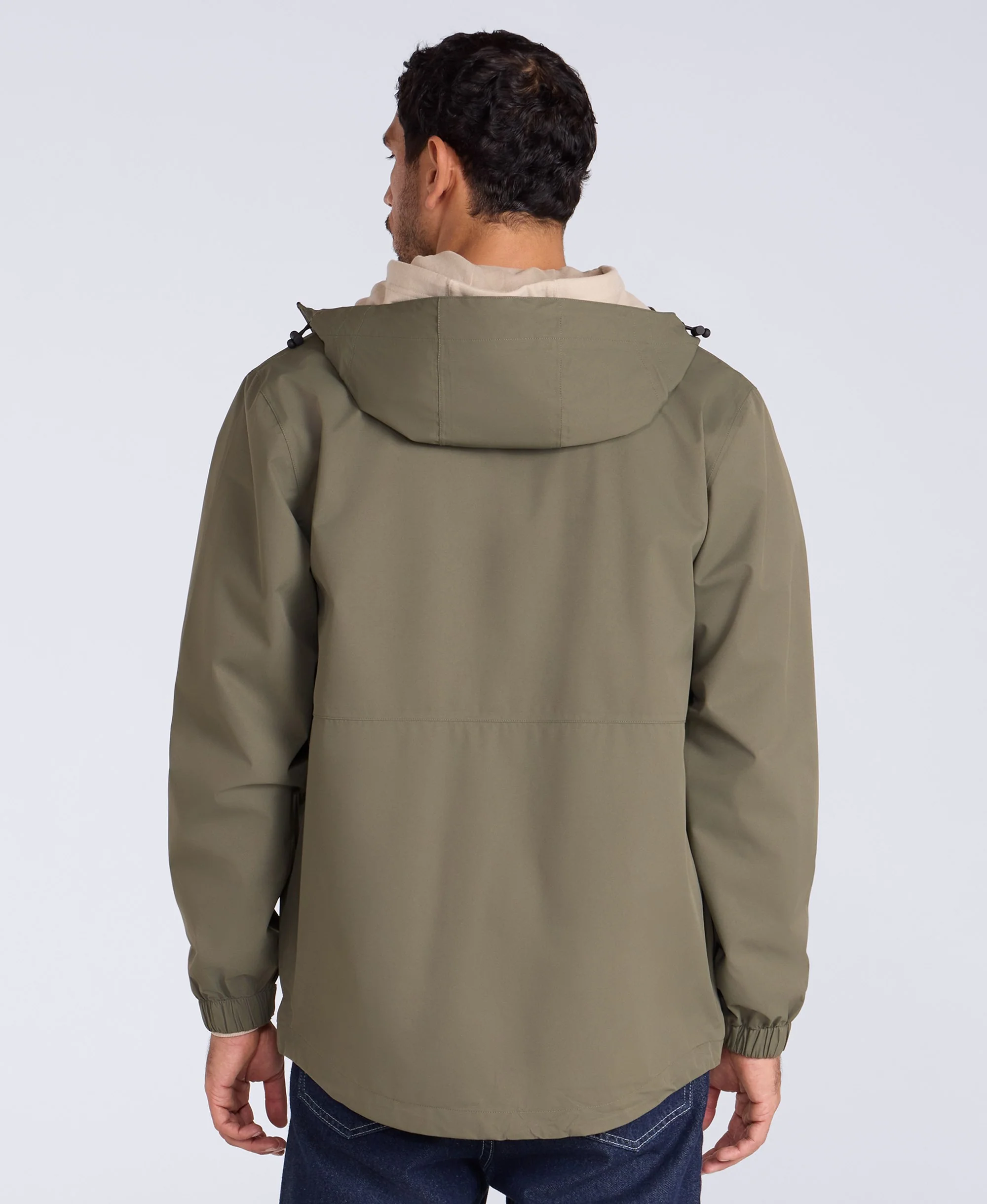 Pace Mens Waterproof Packable Jacket - Dark Khaki - Image 3