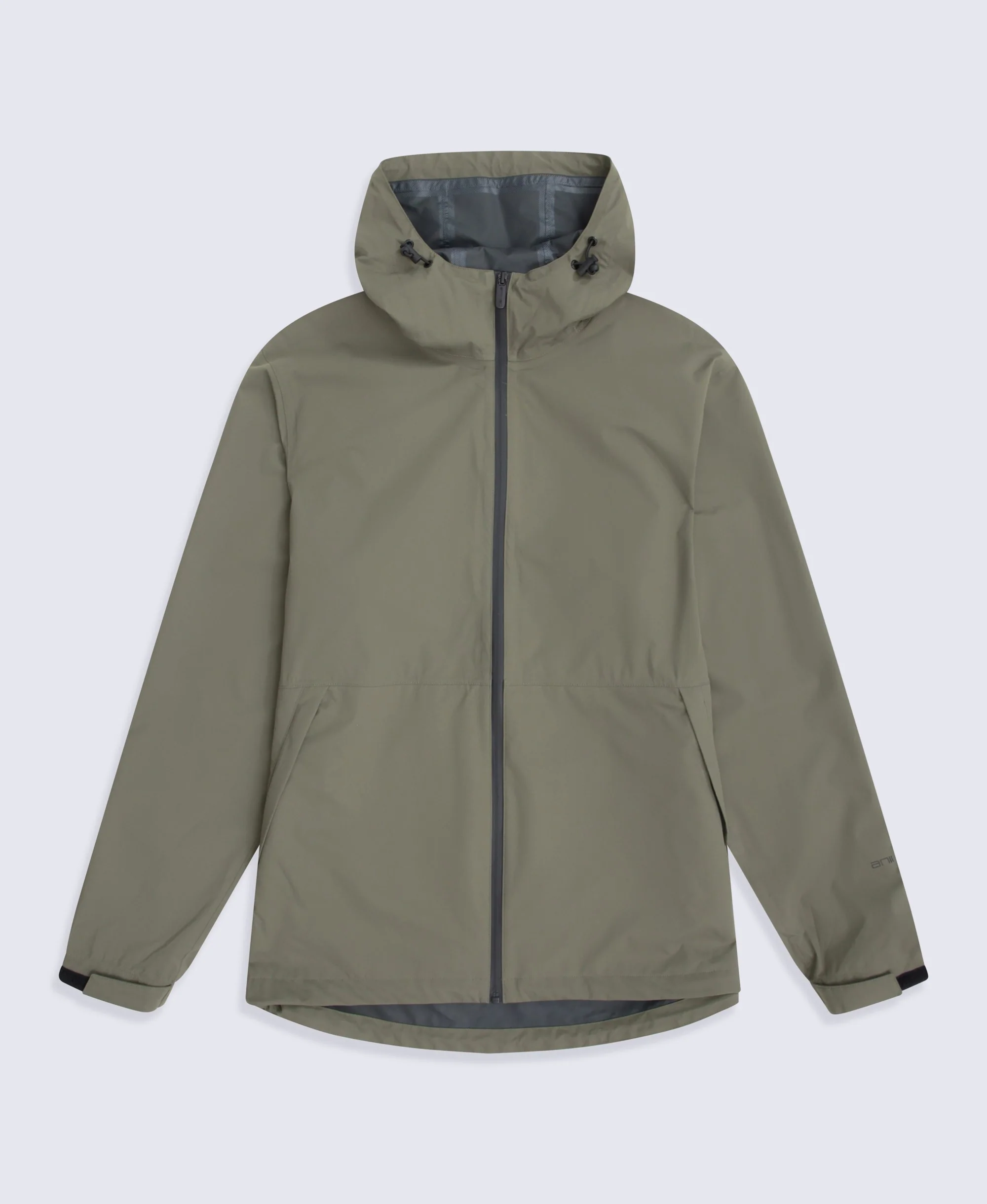 Pace Mens Waterproof Packable Jacket - Dark Khaki - Image 5