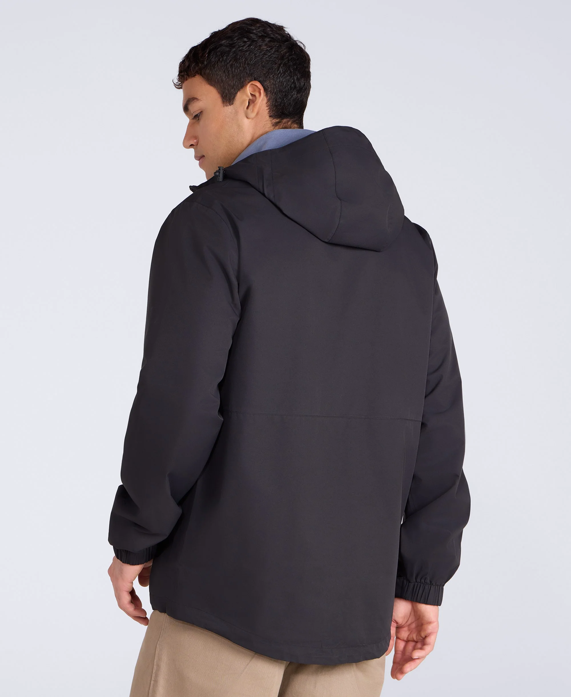 Pace Mens Waterproof Packable Jacket - Jet Black - Image 3