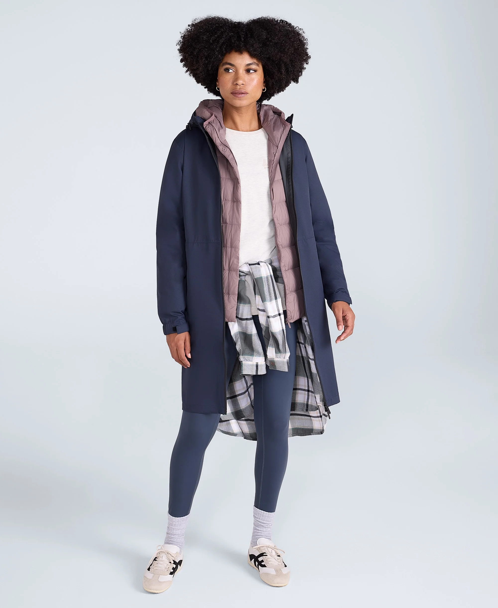 Pace Womens Longline Waterproof Jacket - Navy - Image 2