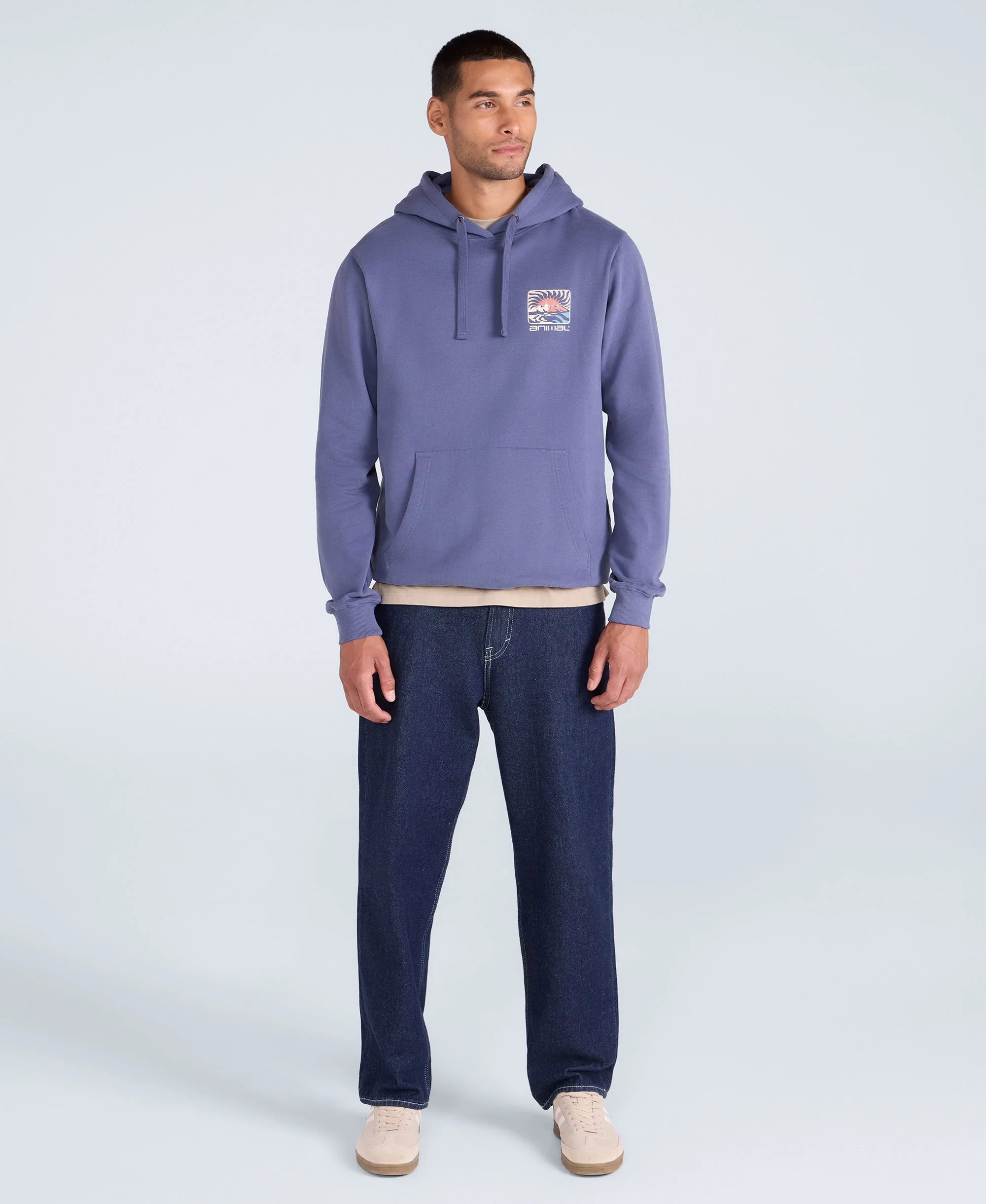 River Mens Hoodie - Corn Blue - Image 4