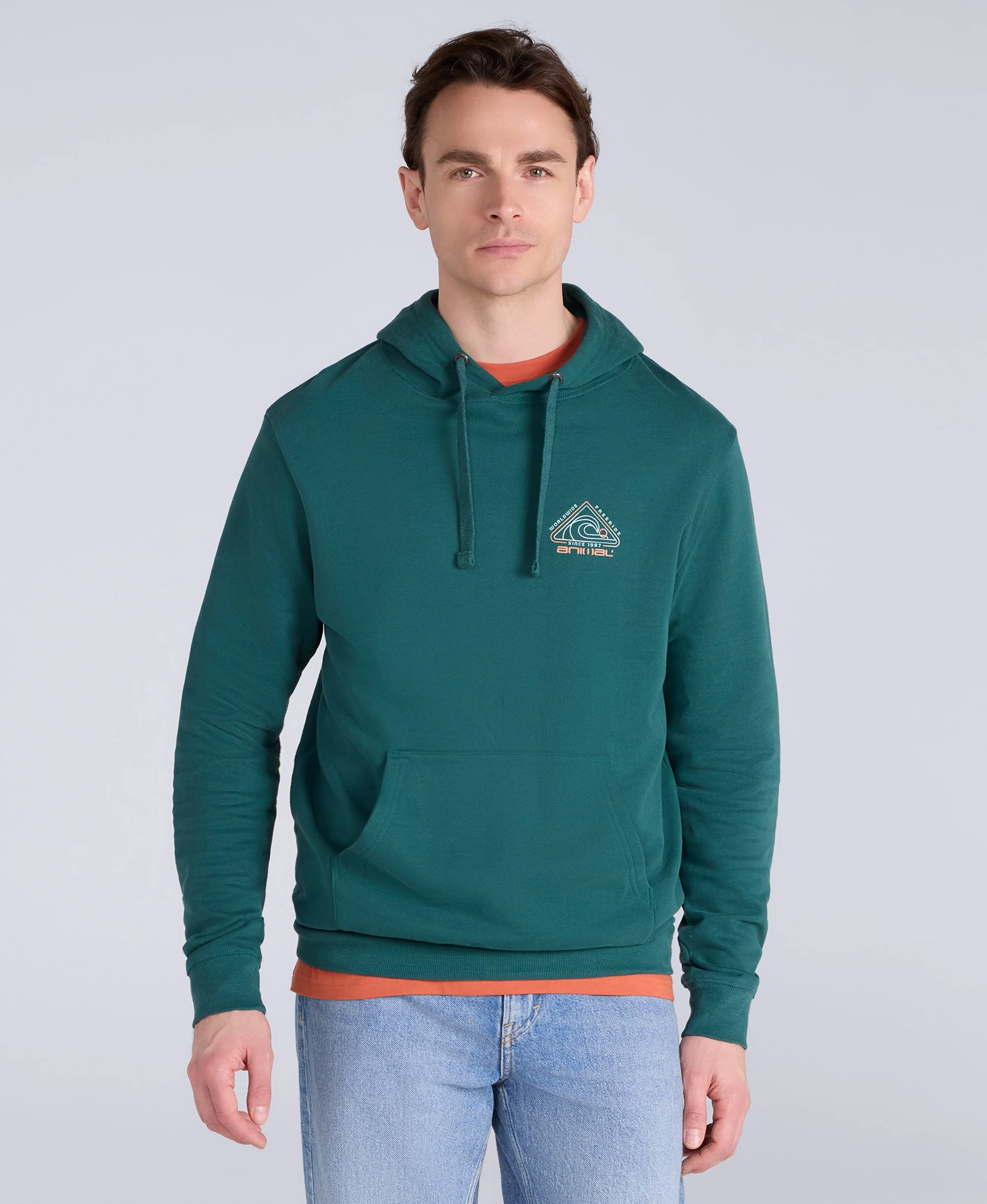 River Mens Hoodie - Dark Green