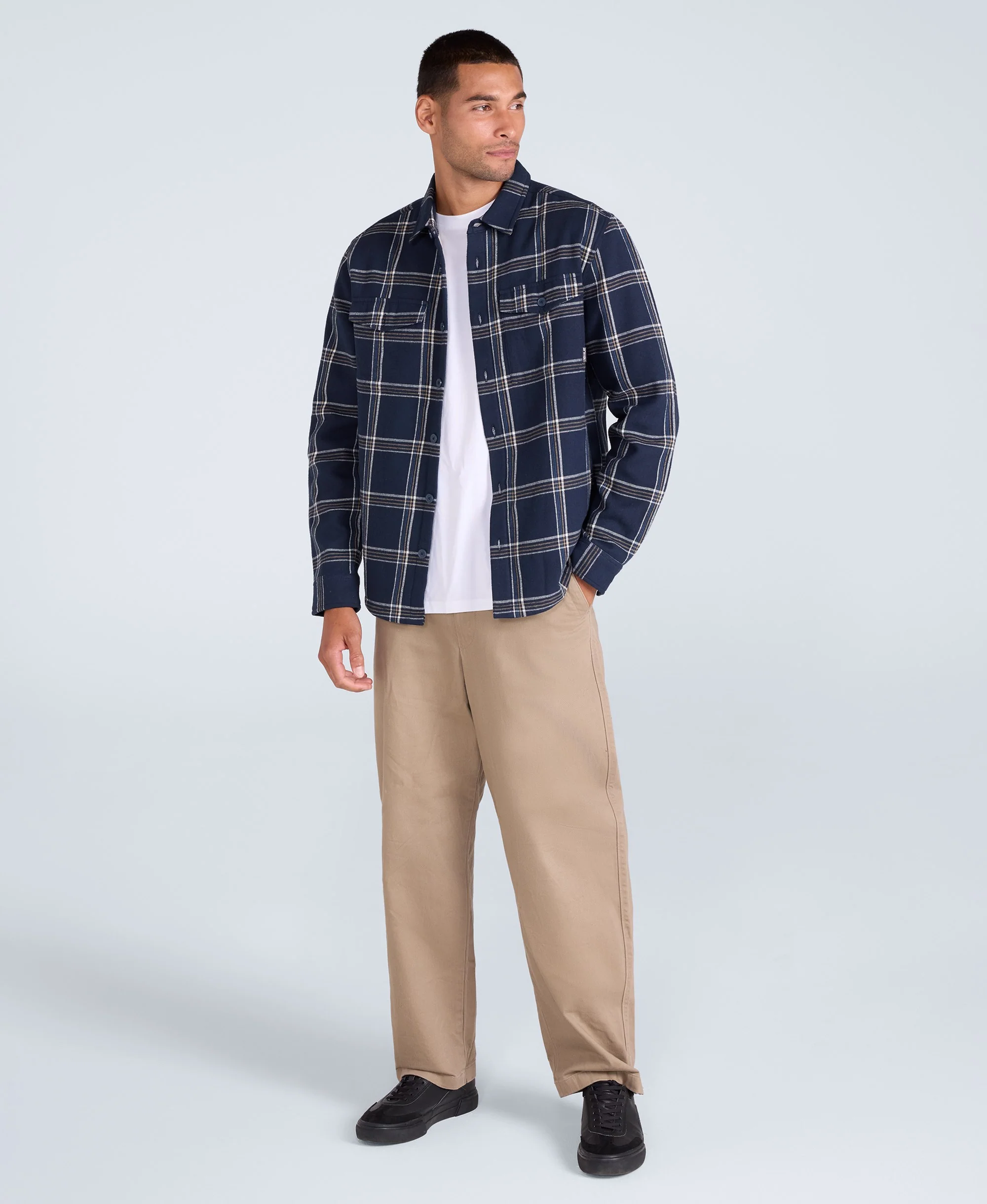 Seth Mens Fleece Bonded Shacket - Blue - Image 2