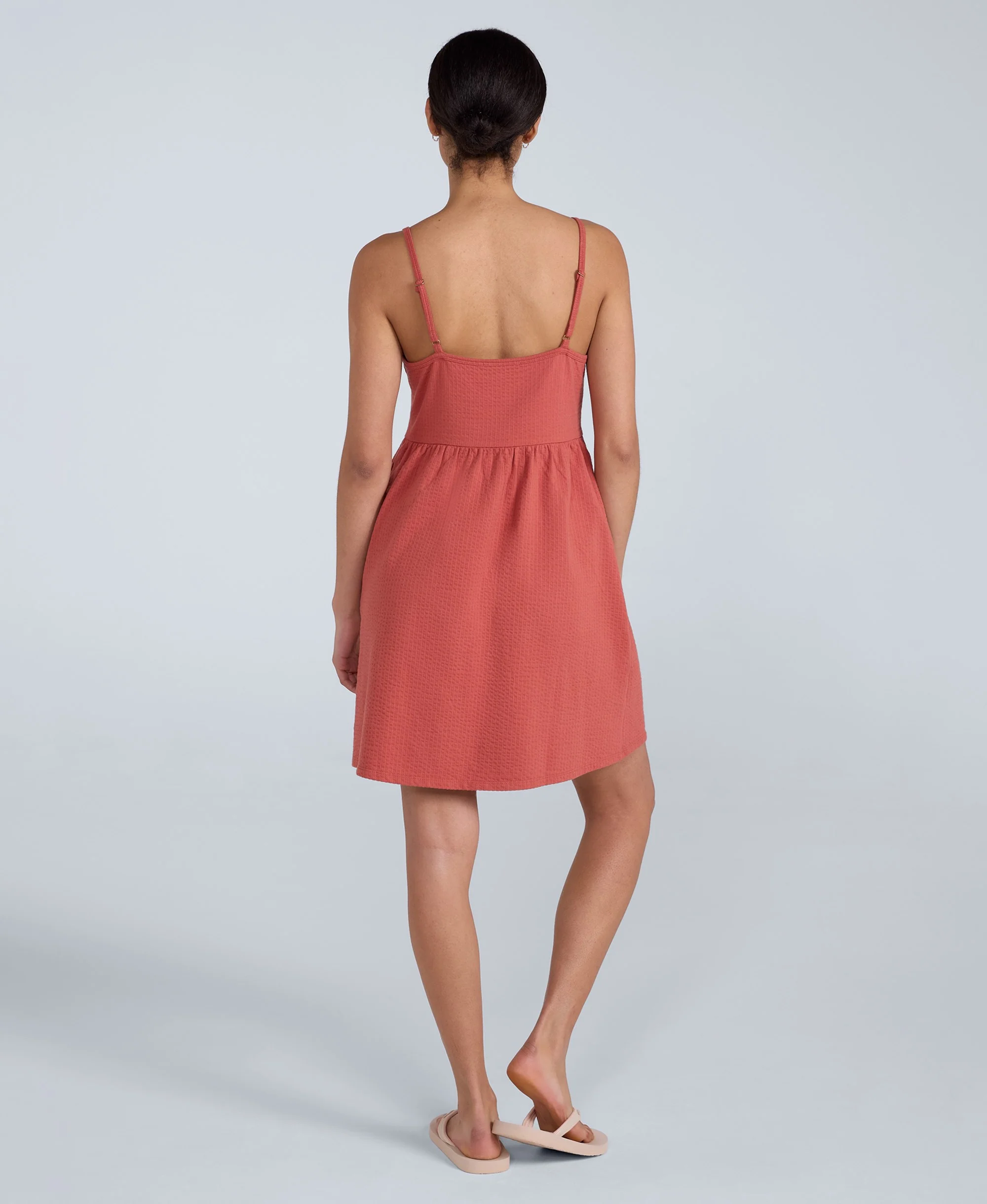 Sienna Womens Seersucker Dress - Rust - Image 4