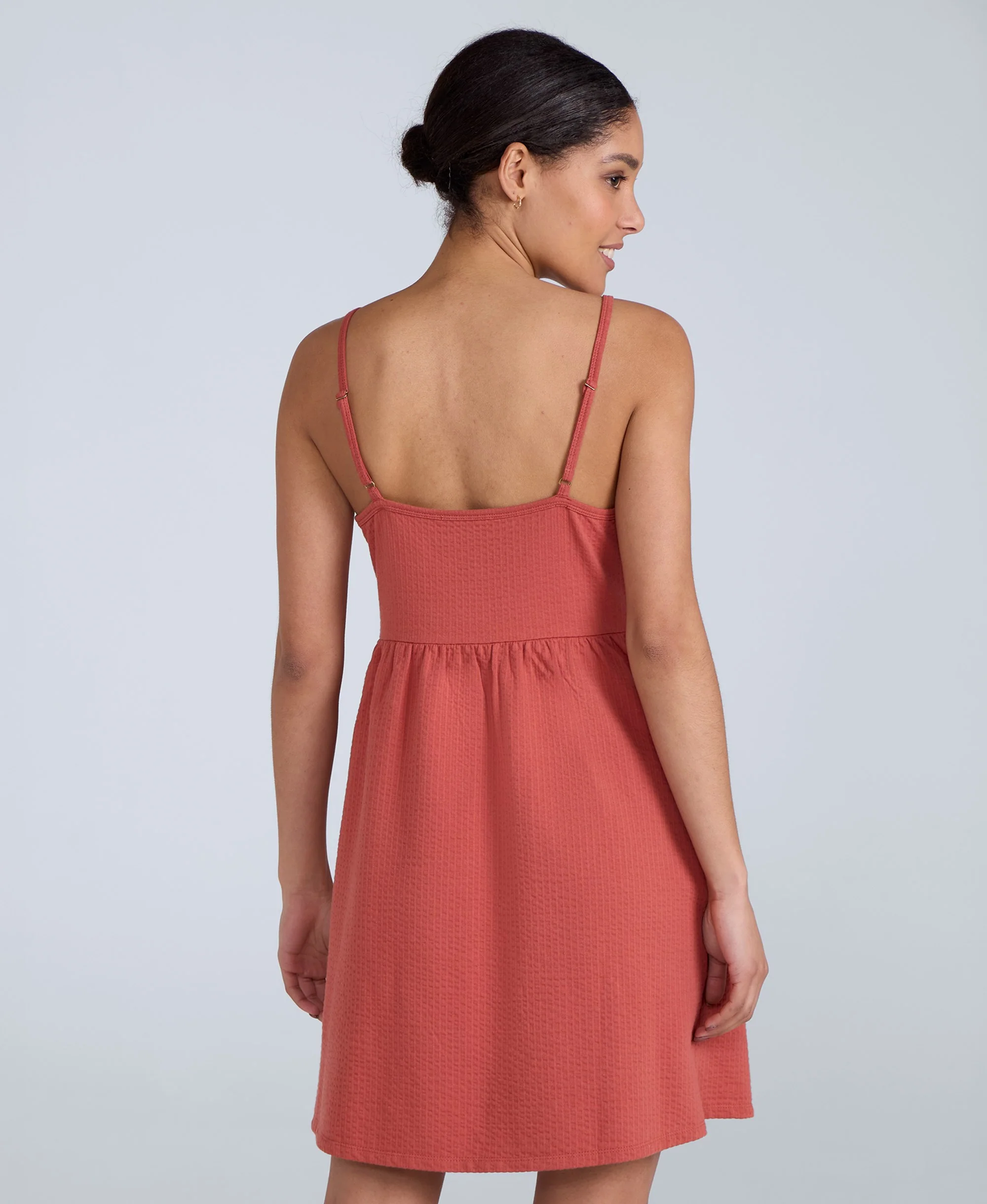 Sienna Womens Seersucker Dress - Rust - Image 5