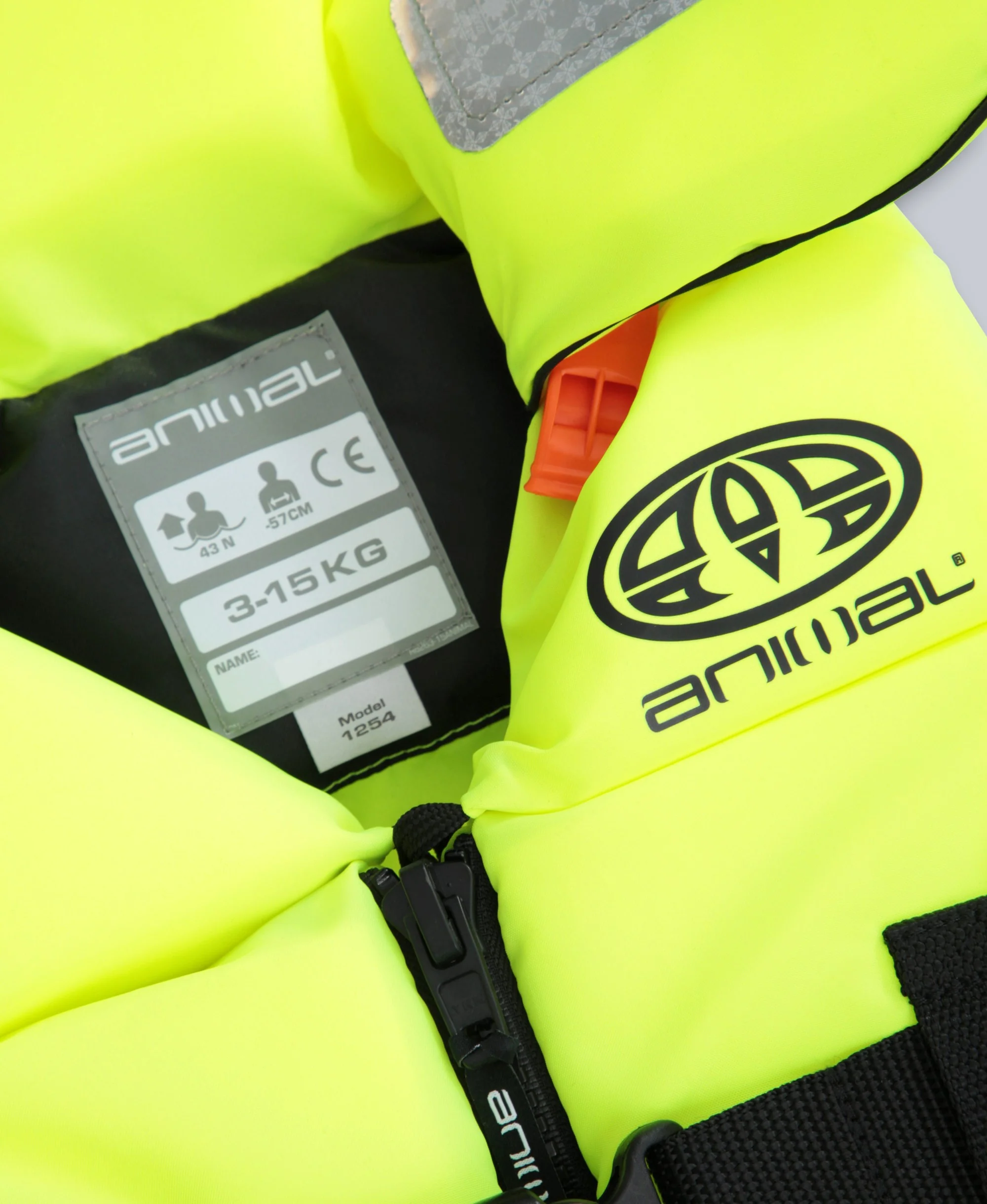 Split Front Kids Lifejacket - Bright Yellow - Image 3