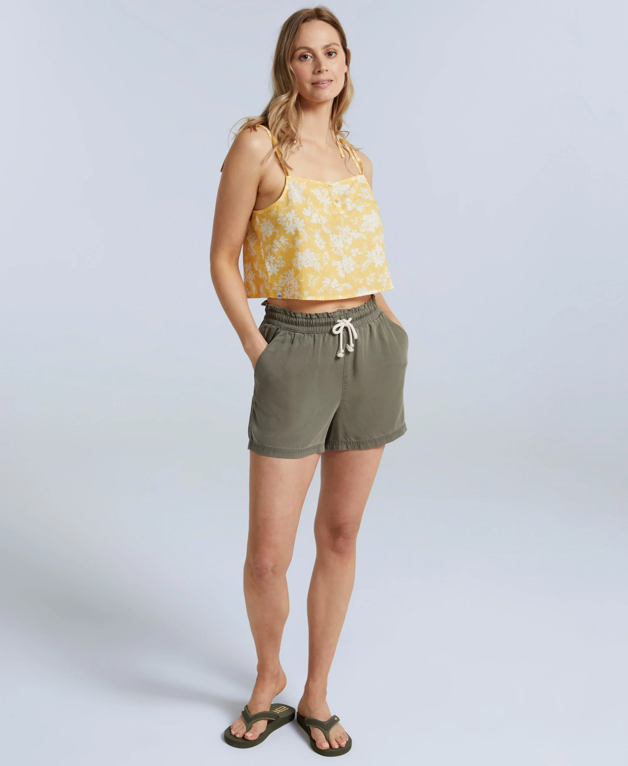 Stella Womens Cropped Cami - Yellow - Image 2
