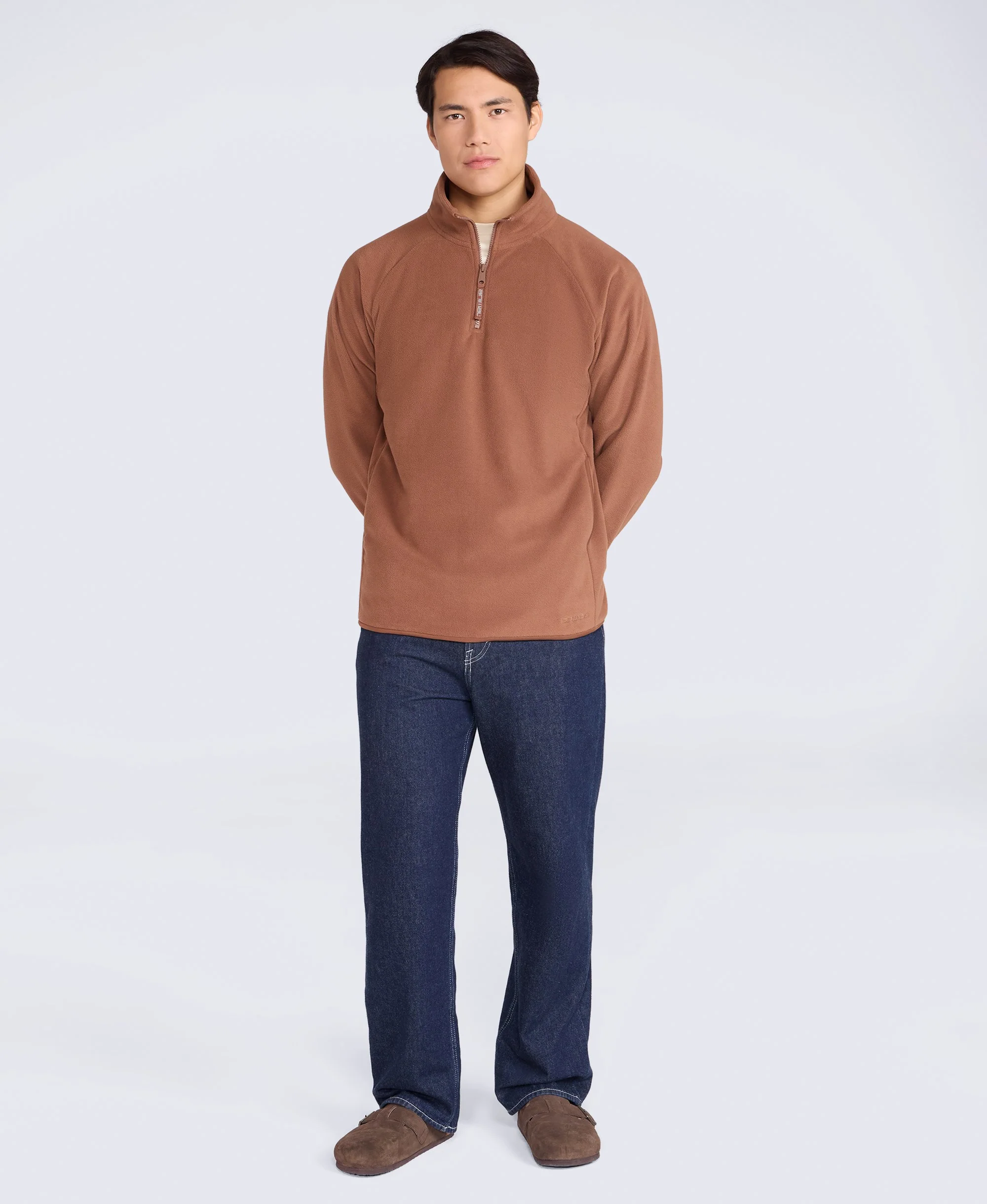 Stockholm Mens Half-Zip Fleece - Rust - Image 2