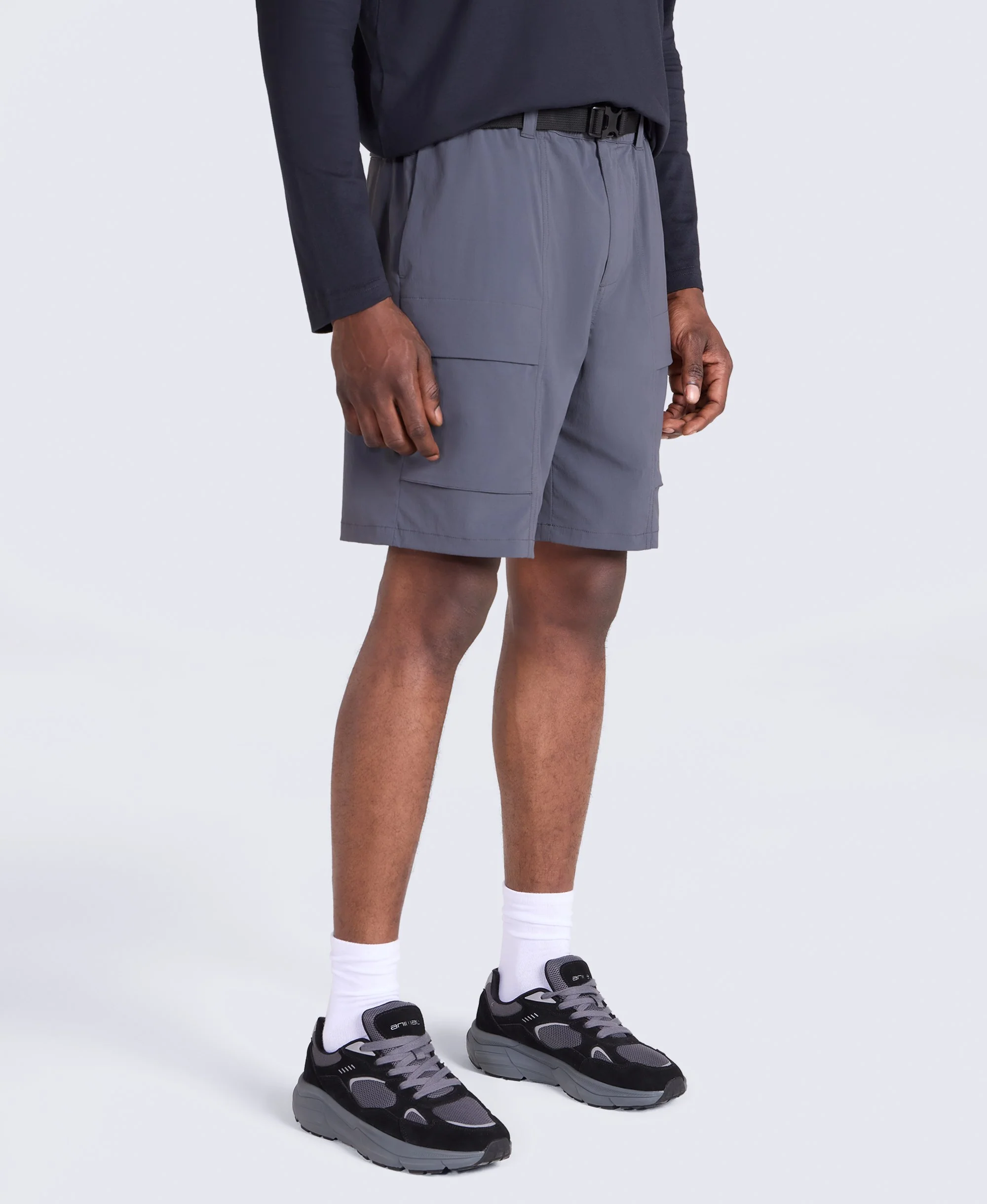 Tech Cargo Mens Shorts - Charcoal