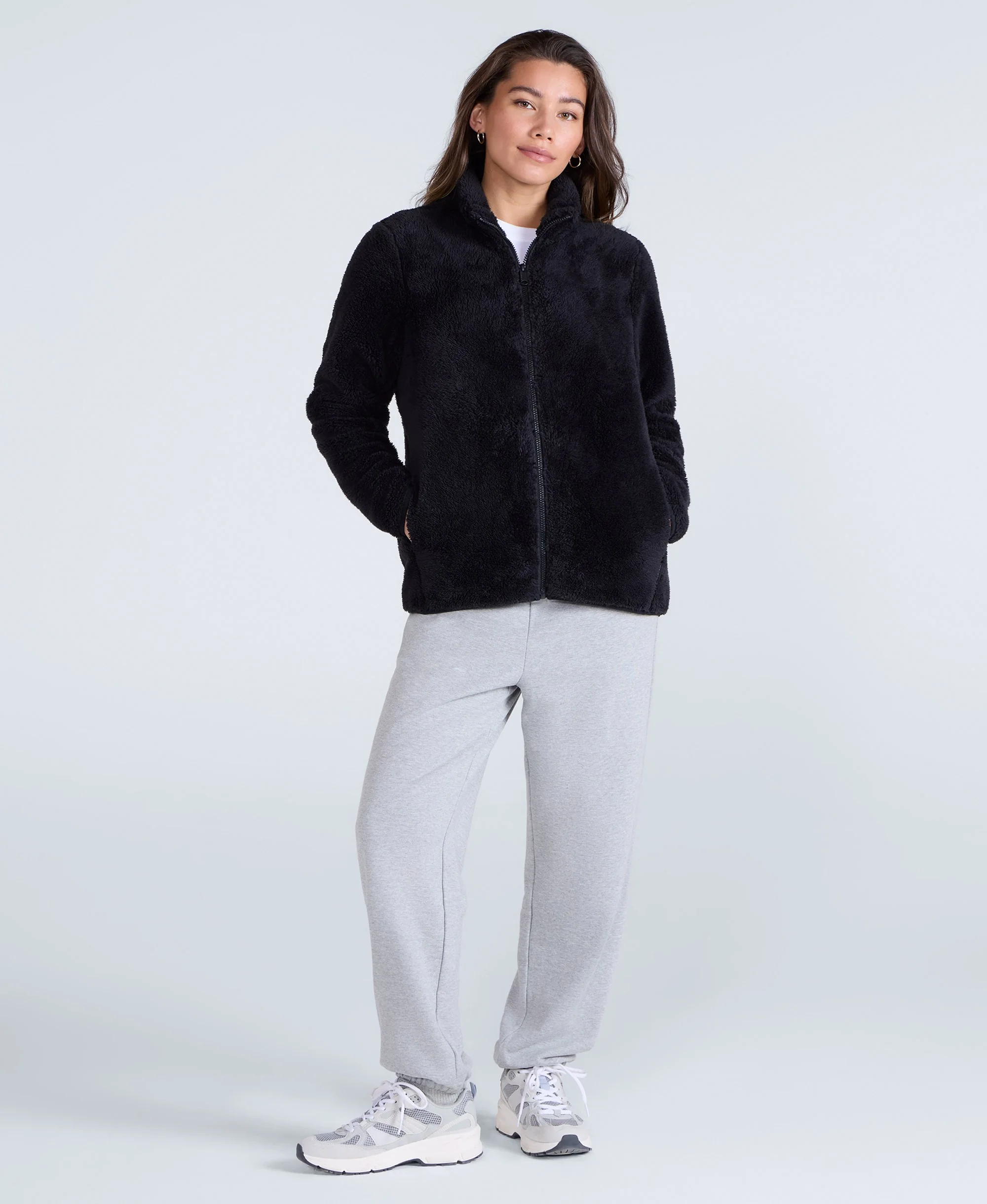 Teddy Womens Full Zip Fleece - Jet Black - Image 2