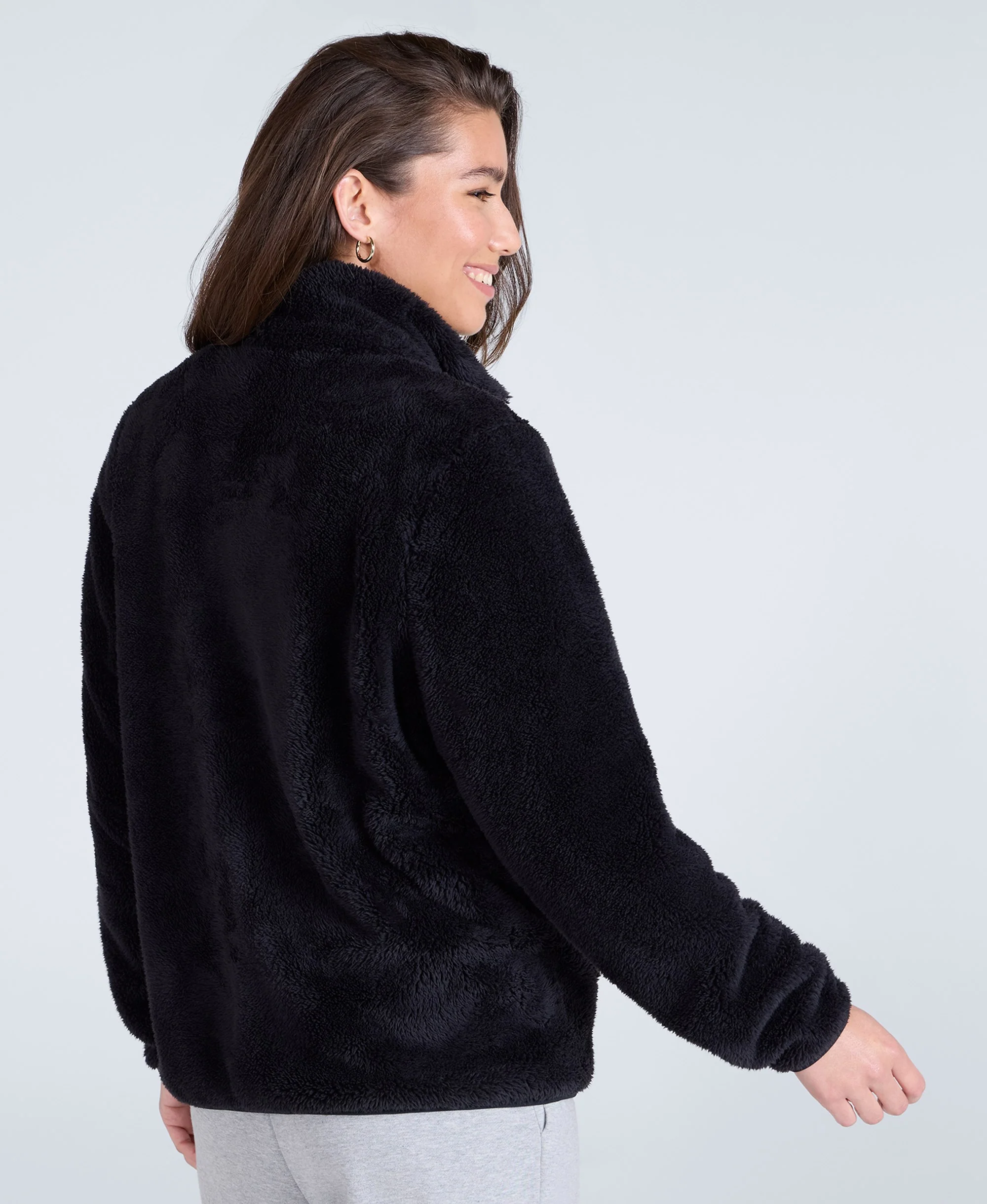 Teddy Womens Full Zip Fleece - Jet Black - Image 3