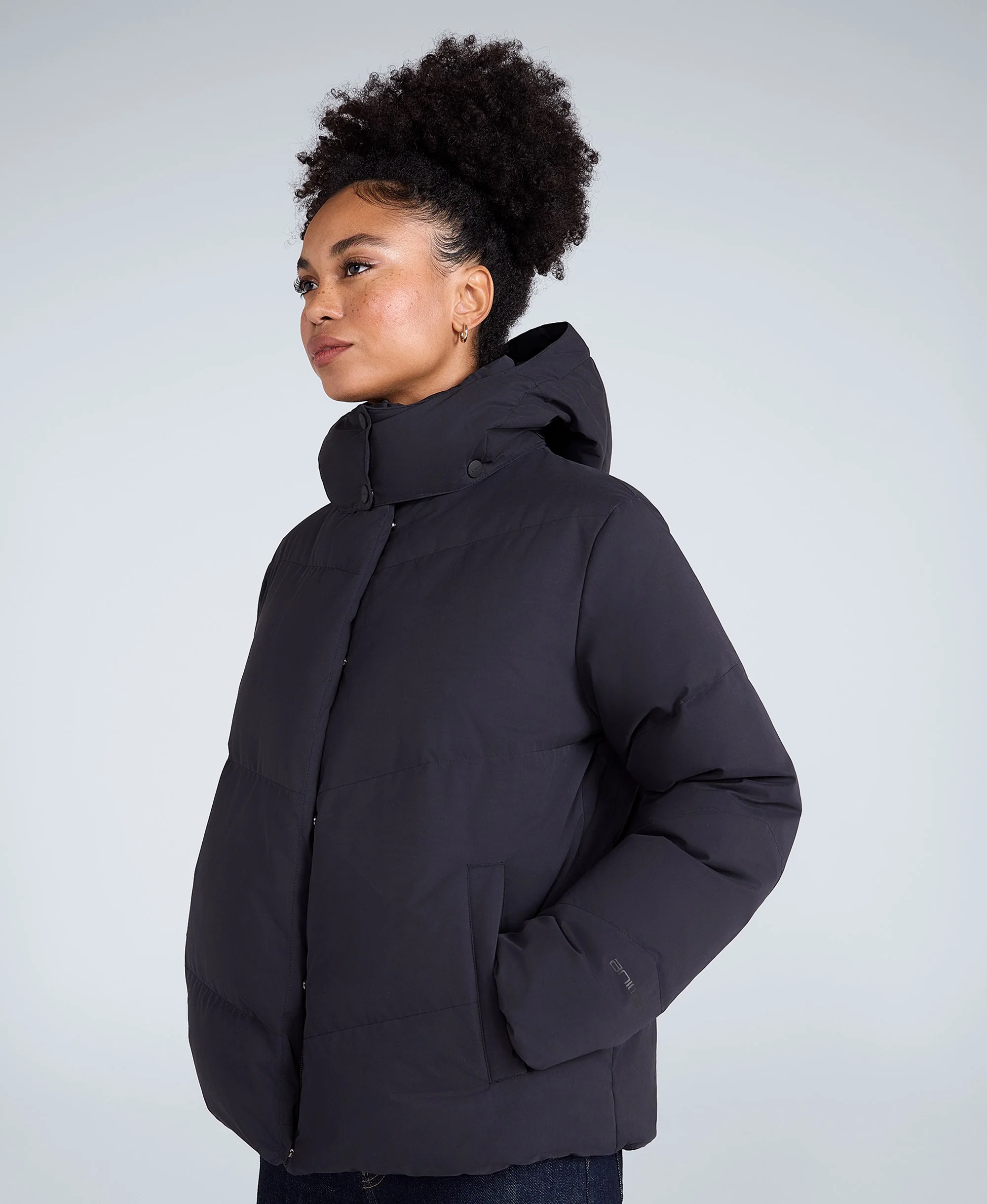 Tess Womens Down Jacket - Black - Image 3