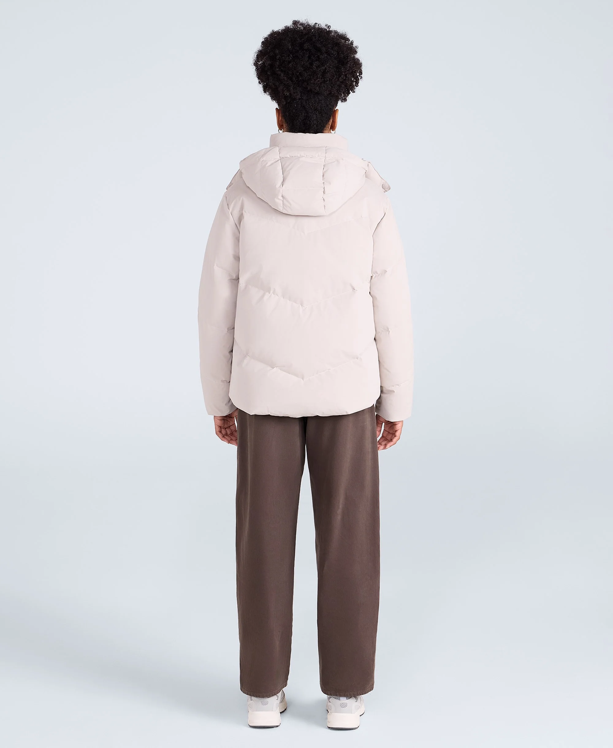 Tess Womens Down Jacket - Cream - Image 4