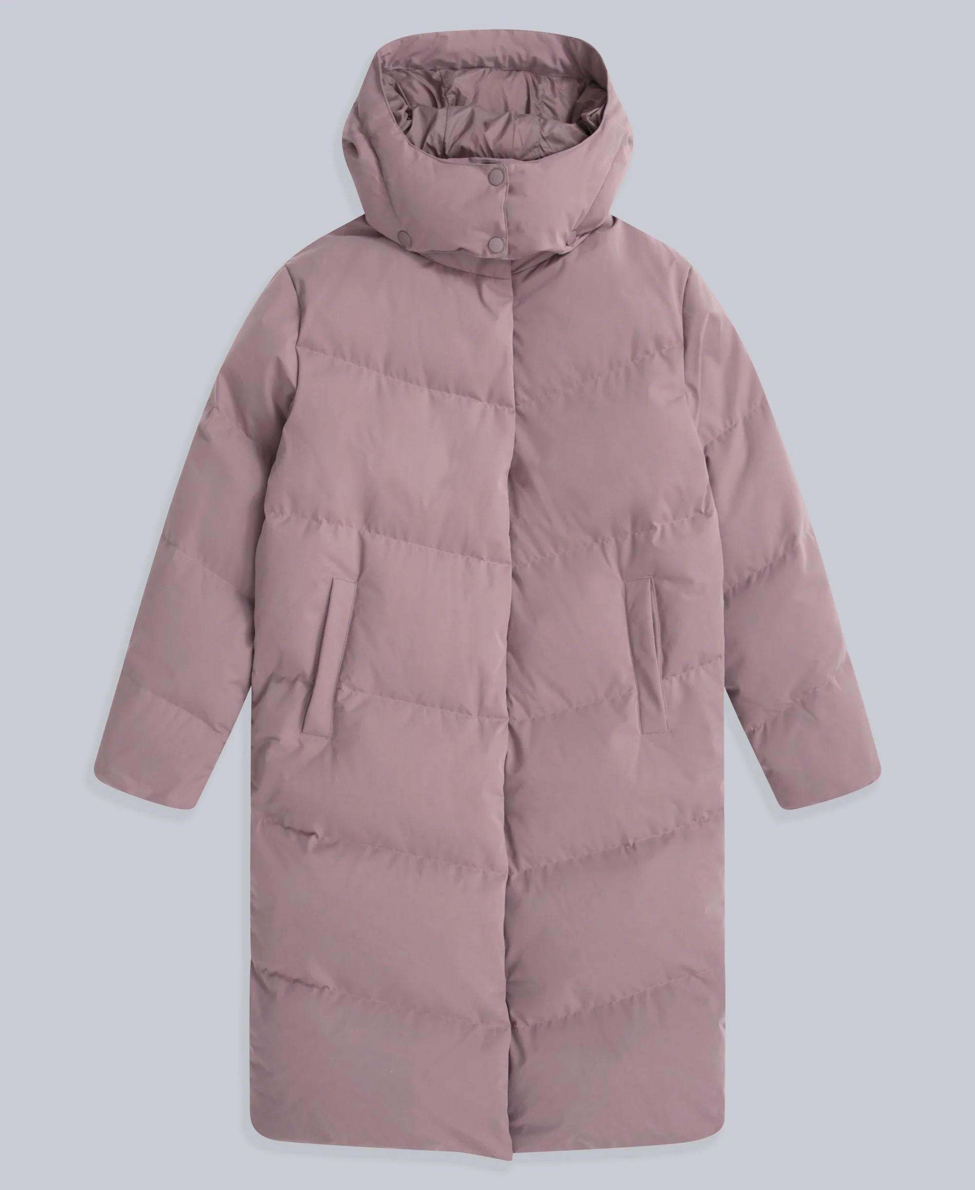 Tess Womens Long Line Down Jacket - Taupe - Image 5
