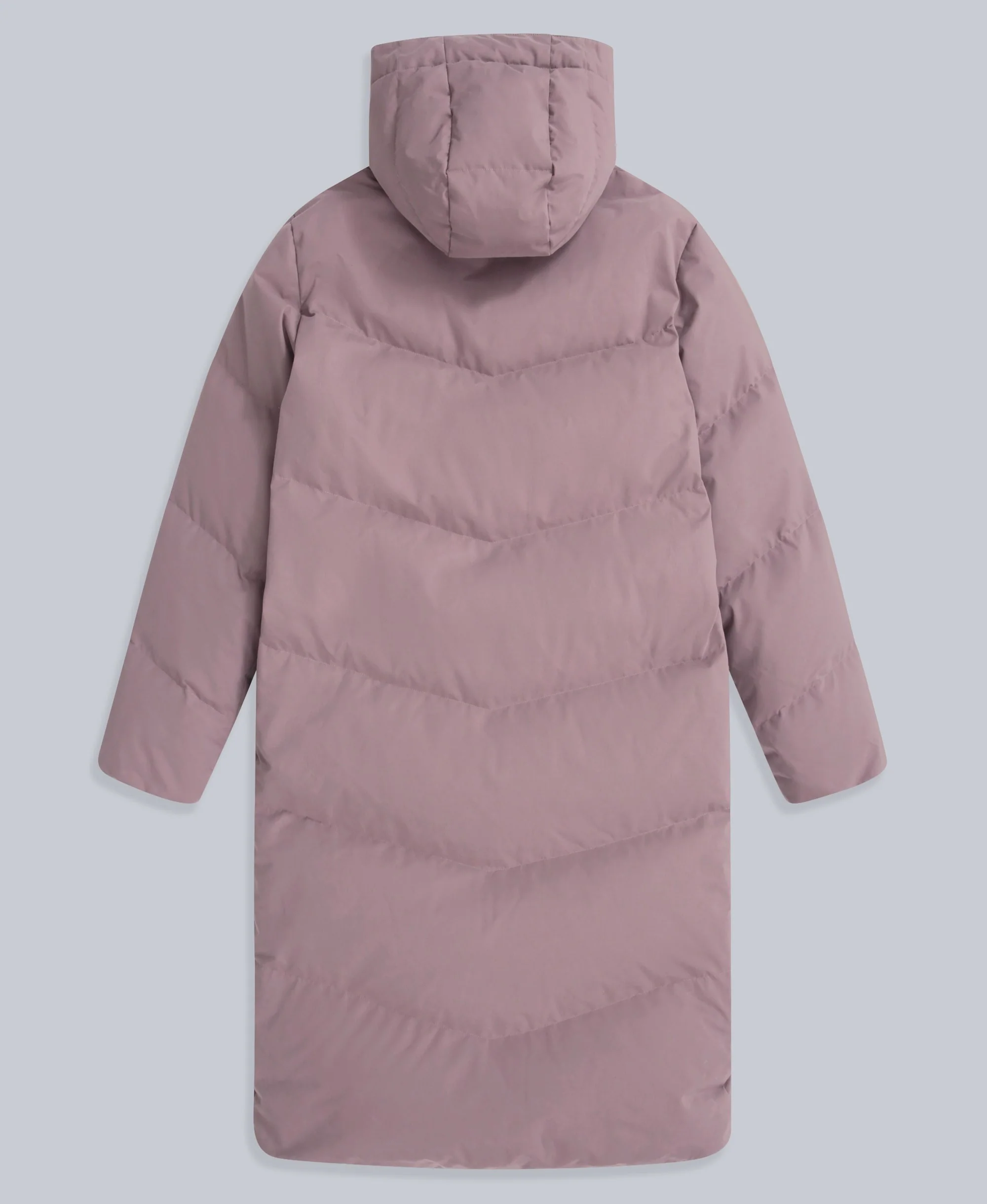 Tess Womens Long Line Down Jacket - Taupe - Image 6