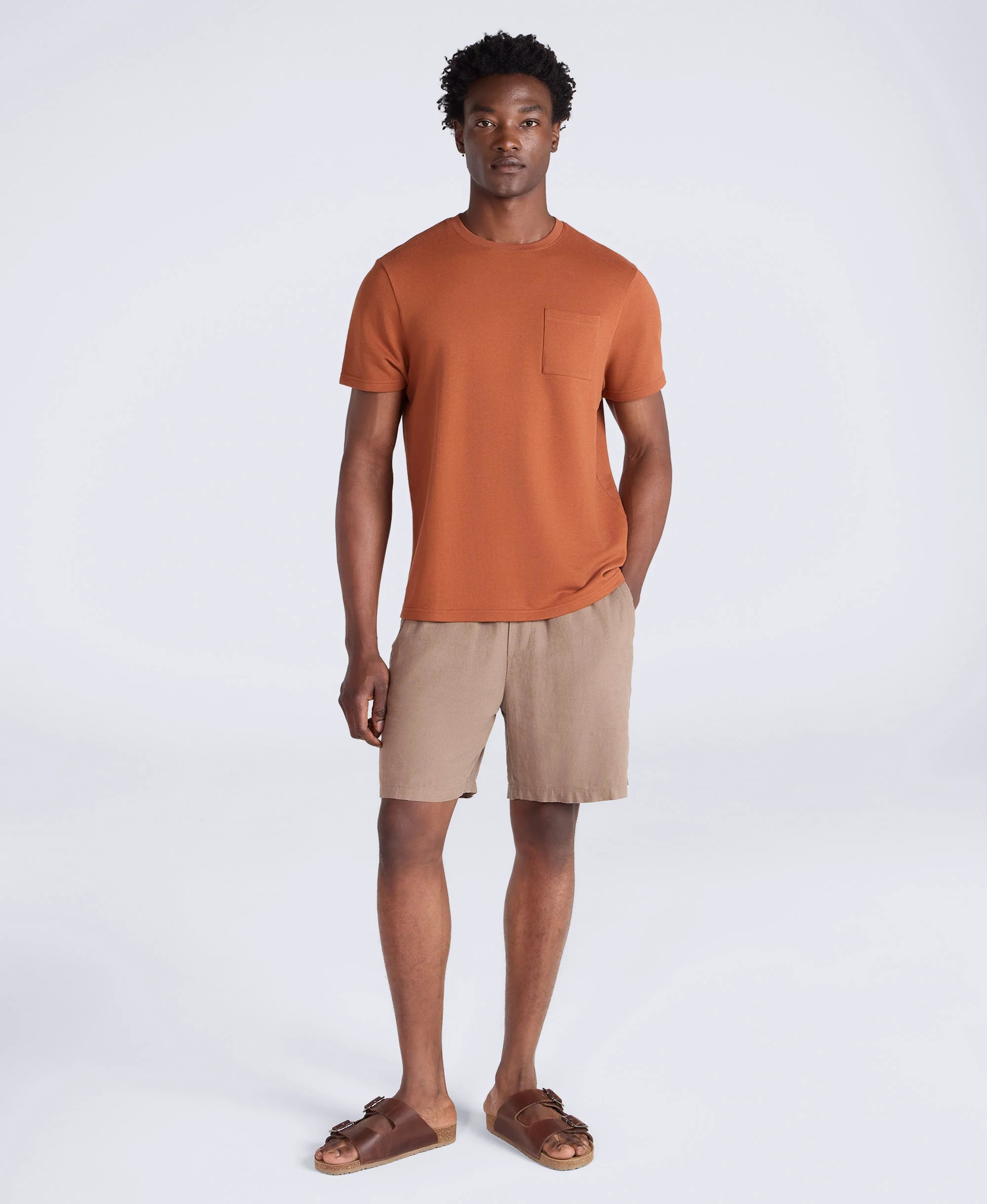 Texture Mens Pocket T-Shirt - Rust - Image 2