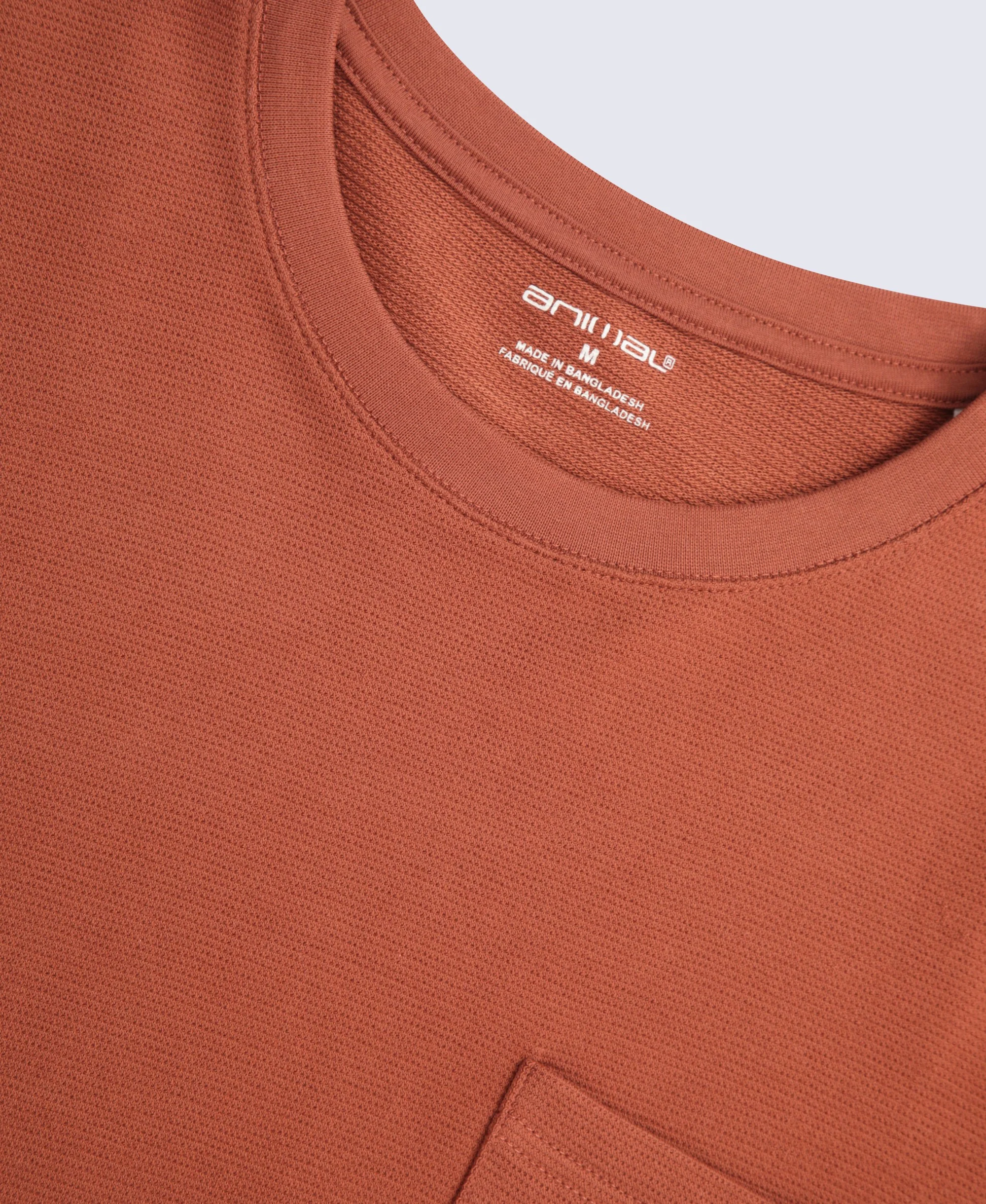 Texture Mens Pocket T-Shirt - Rust - Image 8