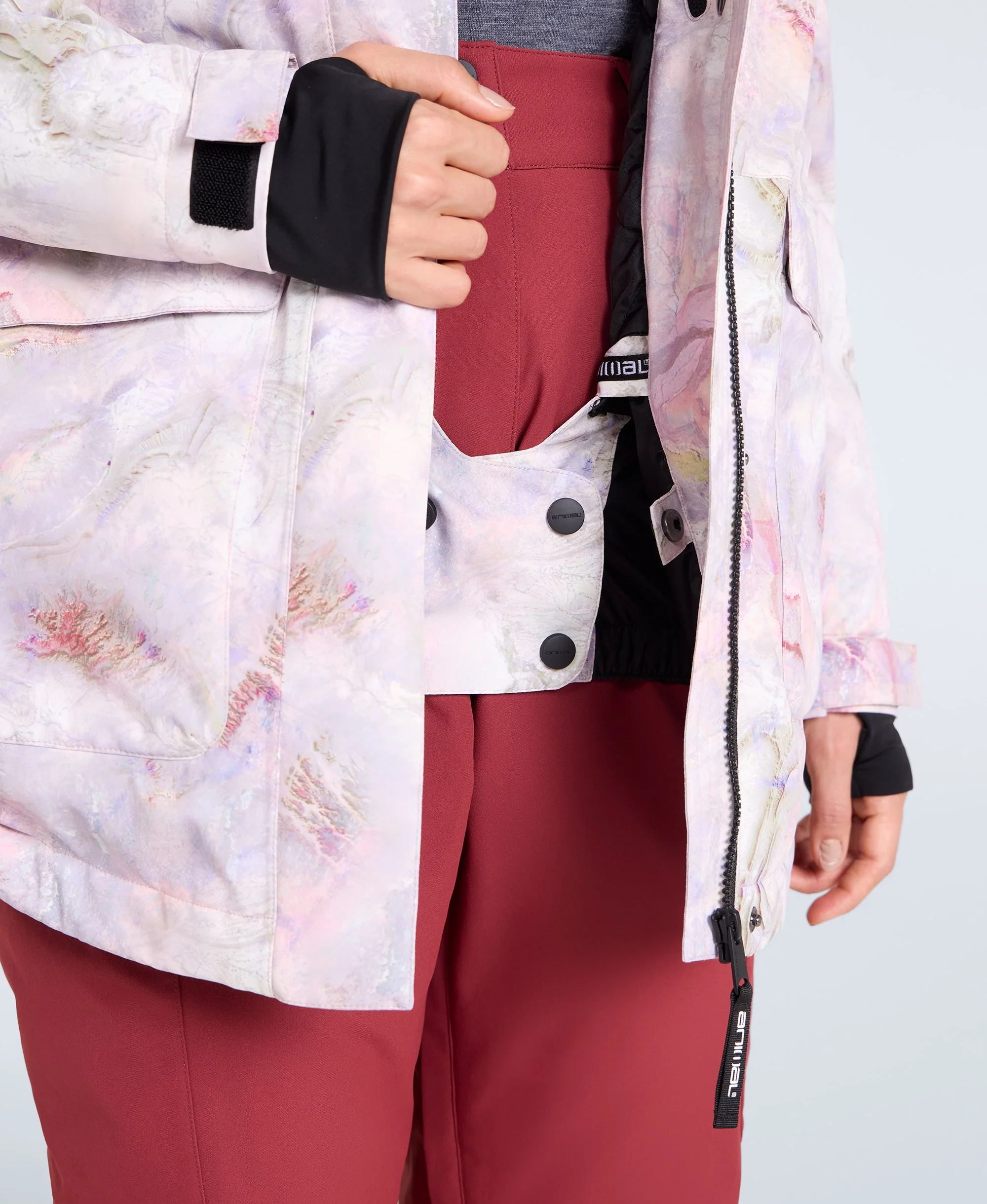 Tignes Printed Womens Snow Jacket - Pink - Image 4
