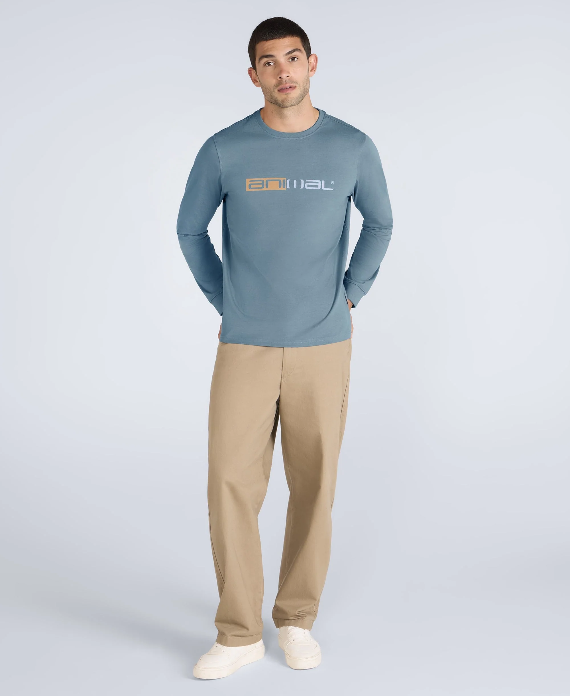 Tommy Mens Graphic Long Sleeve Tee - Blue