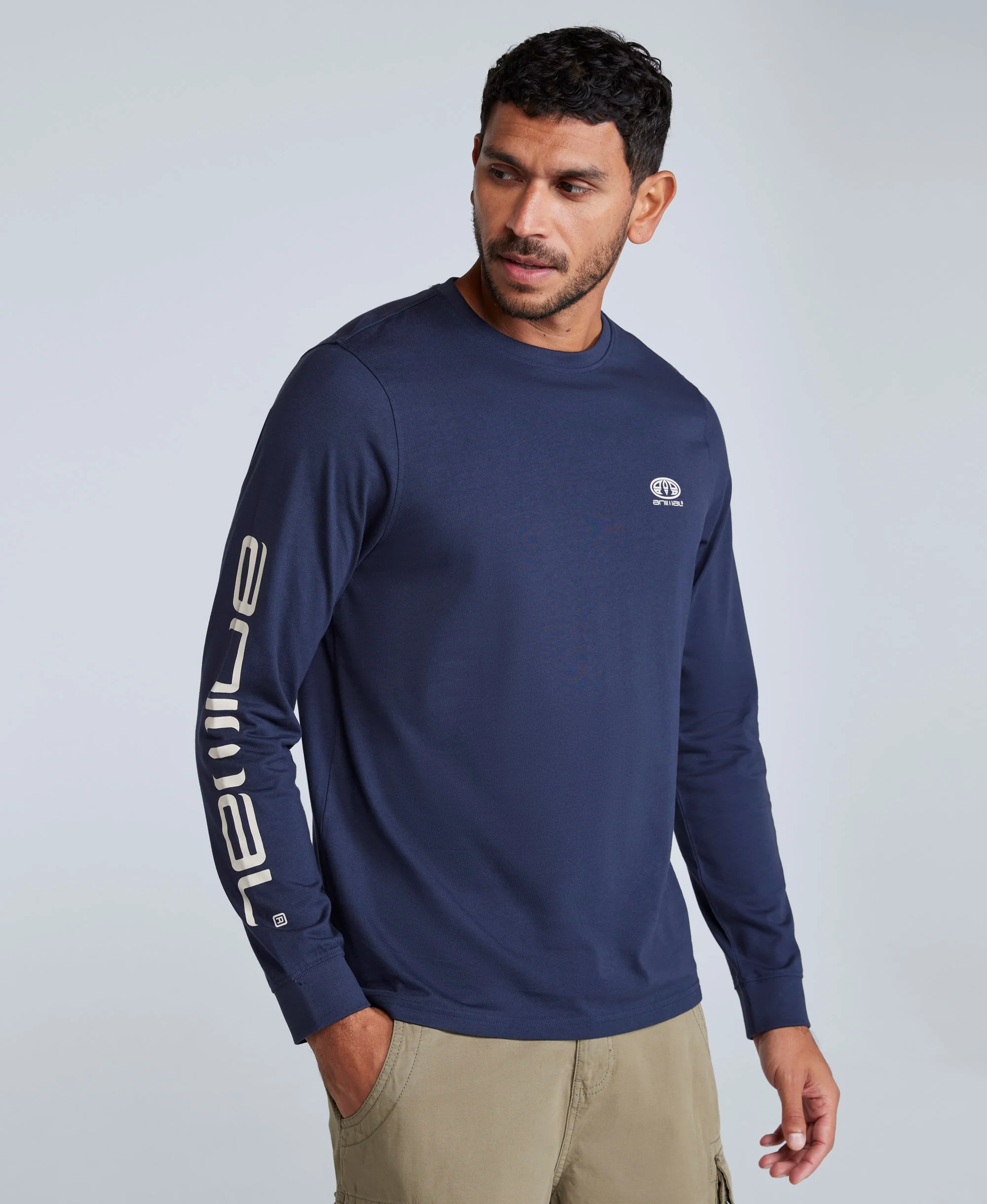 Tommy Mens Graphic Long Sleeve Tee - Dark Blue - Image 2