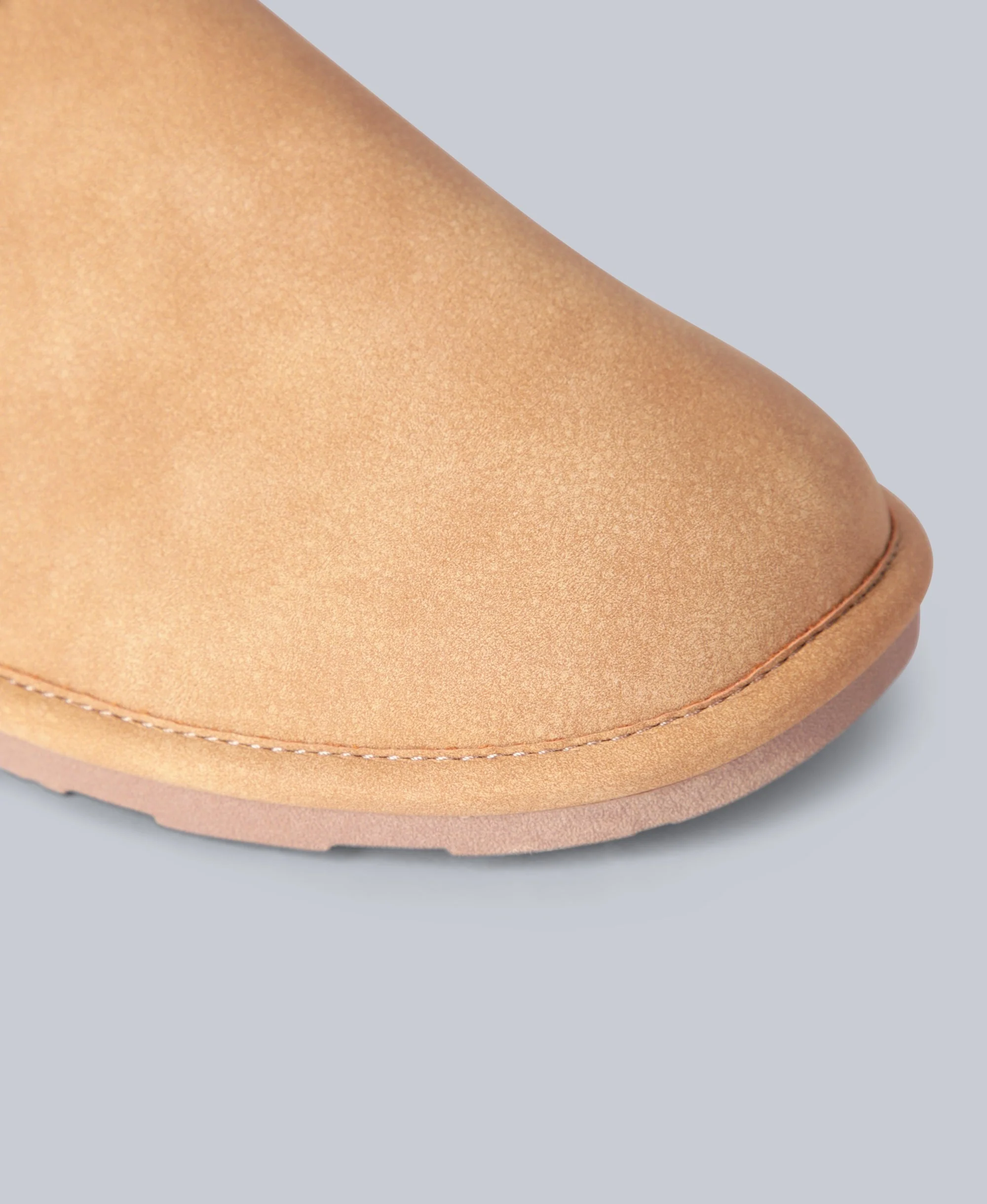 Unisex Borg Lined Slippers - Beige - Image 5