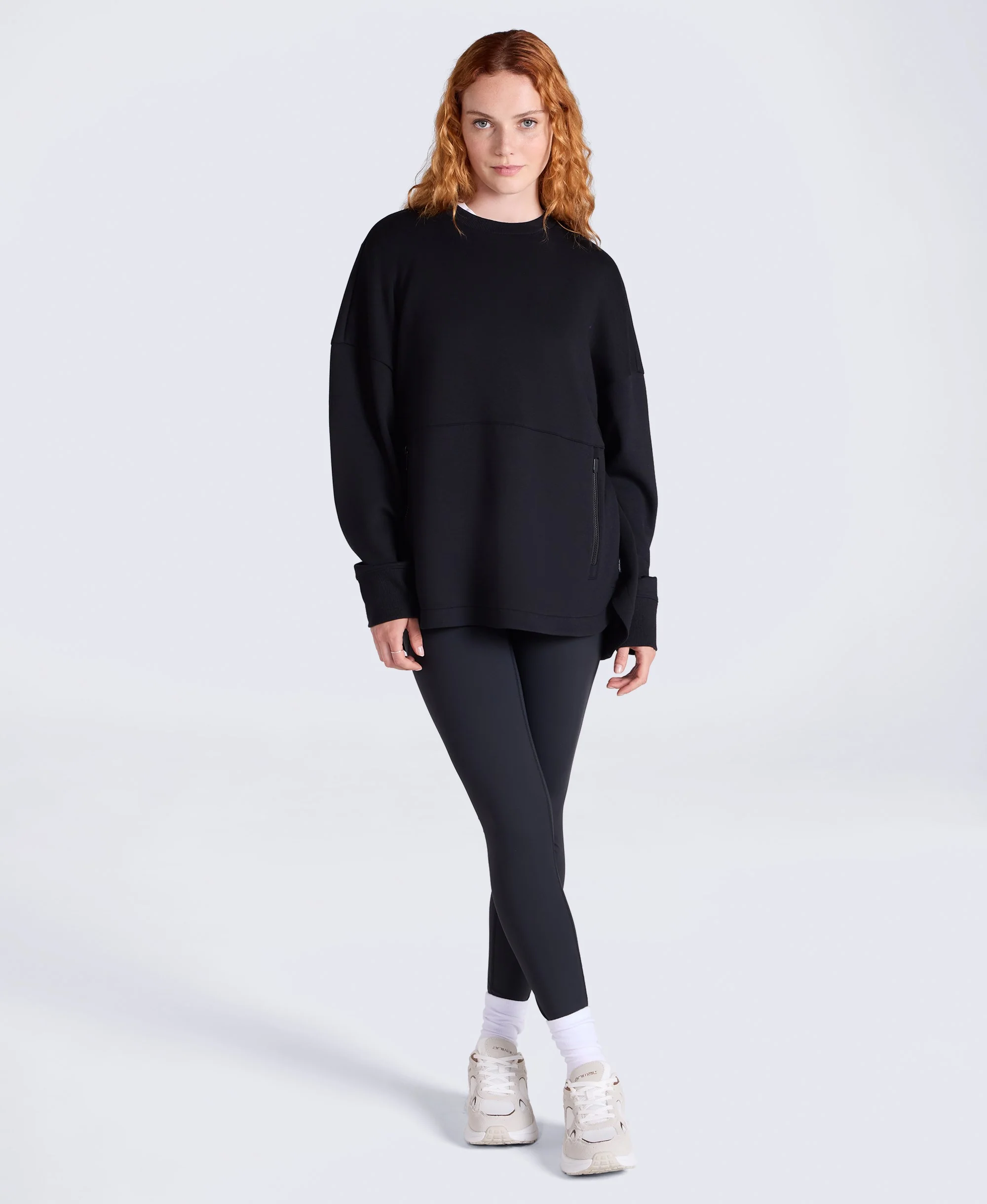 Vicky Womens Longline Sweat - Black - Image 2