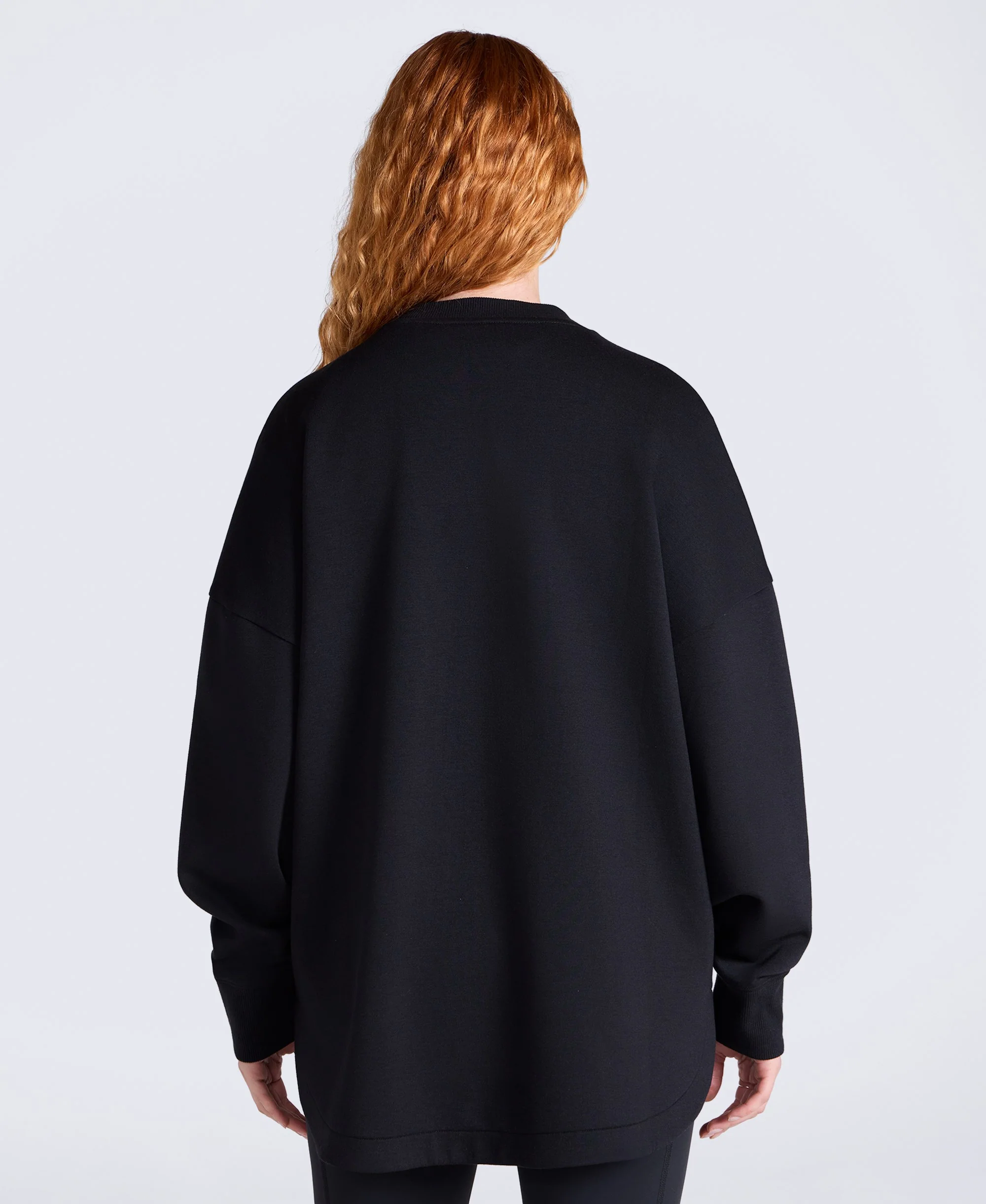 Vicky Womens Longline Sweat - Black - Image 3
