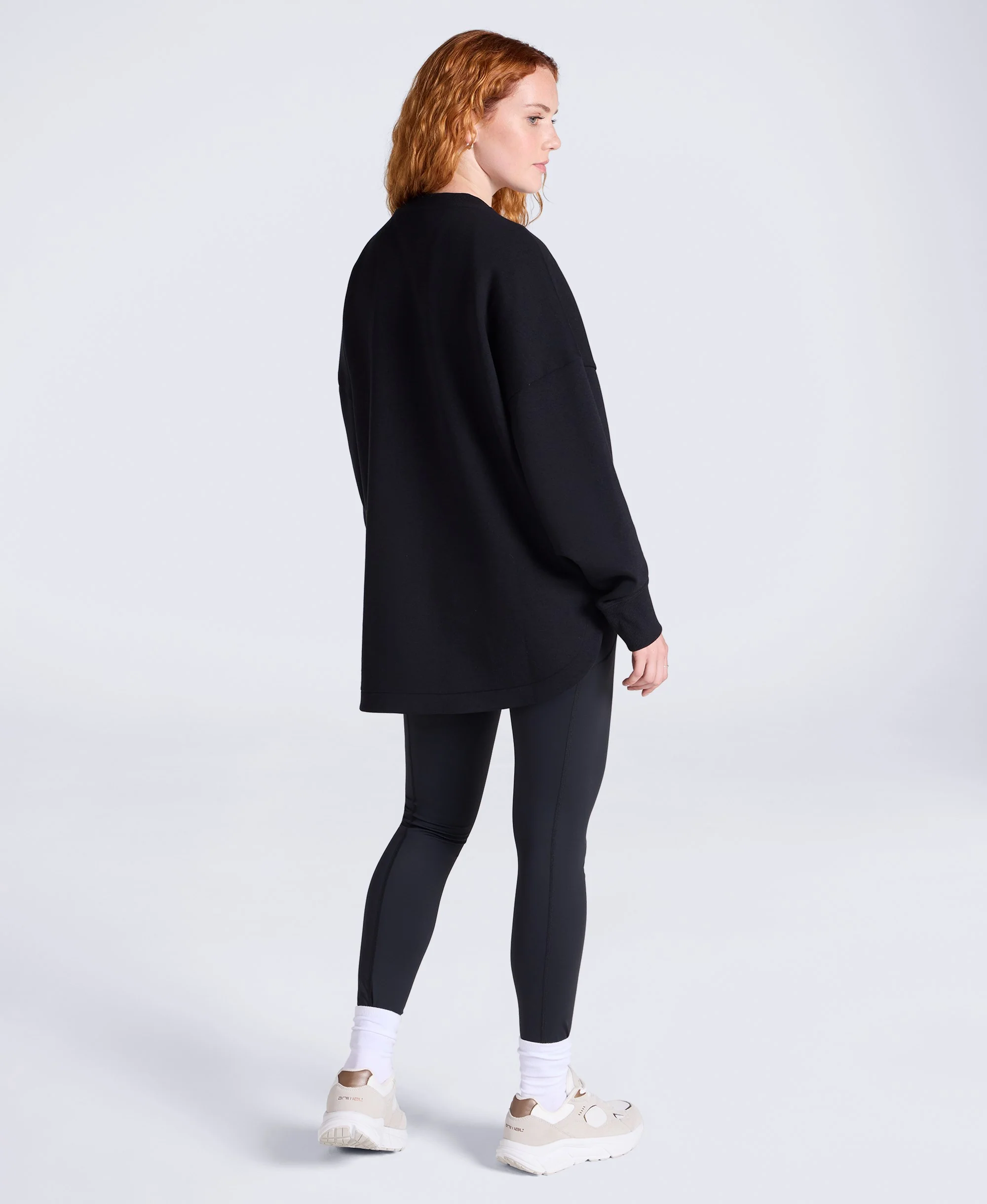Vicky Womens Longline Sweat - Black - Image 4