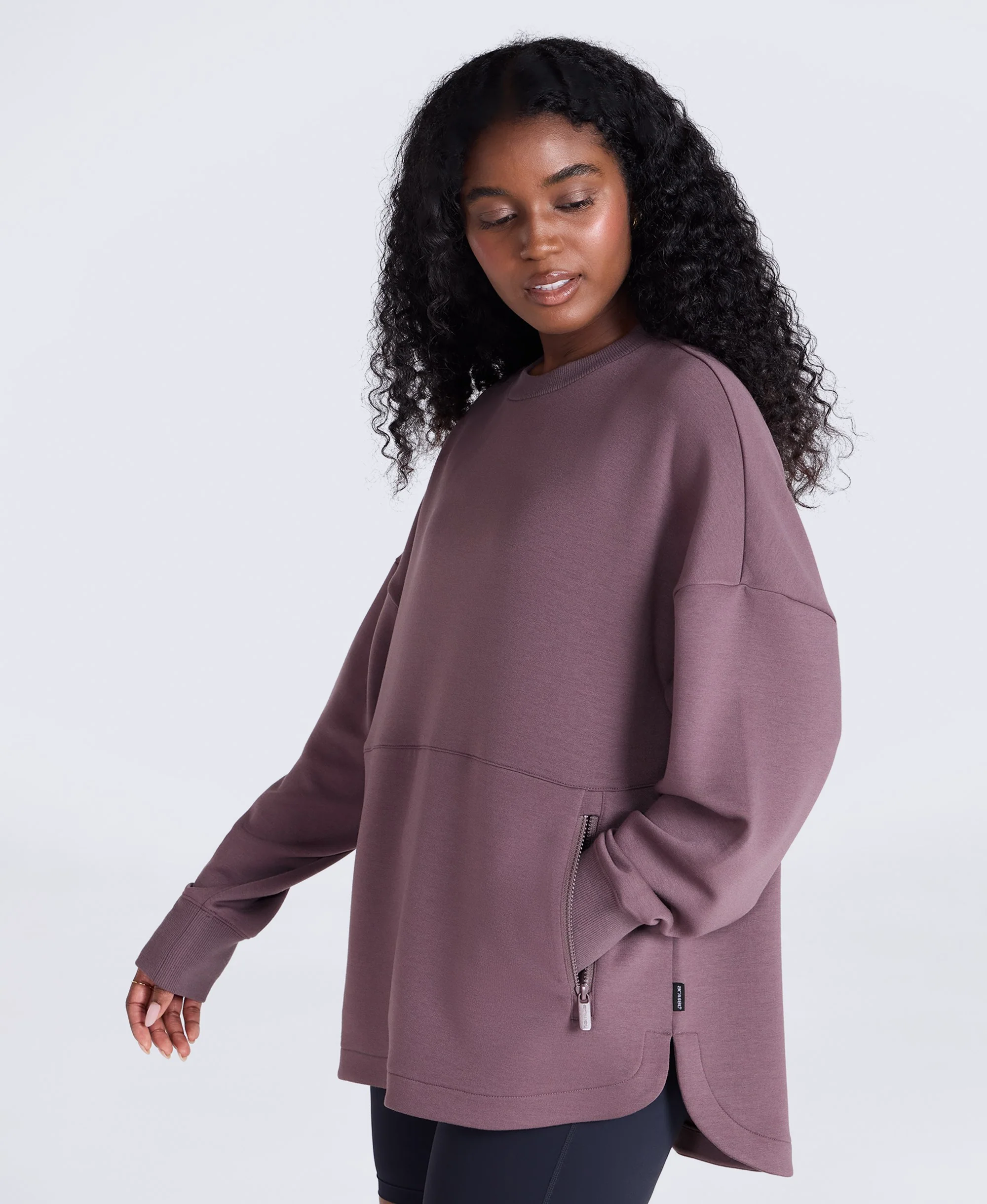 Vicky Womens Longline Sweat - Purple