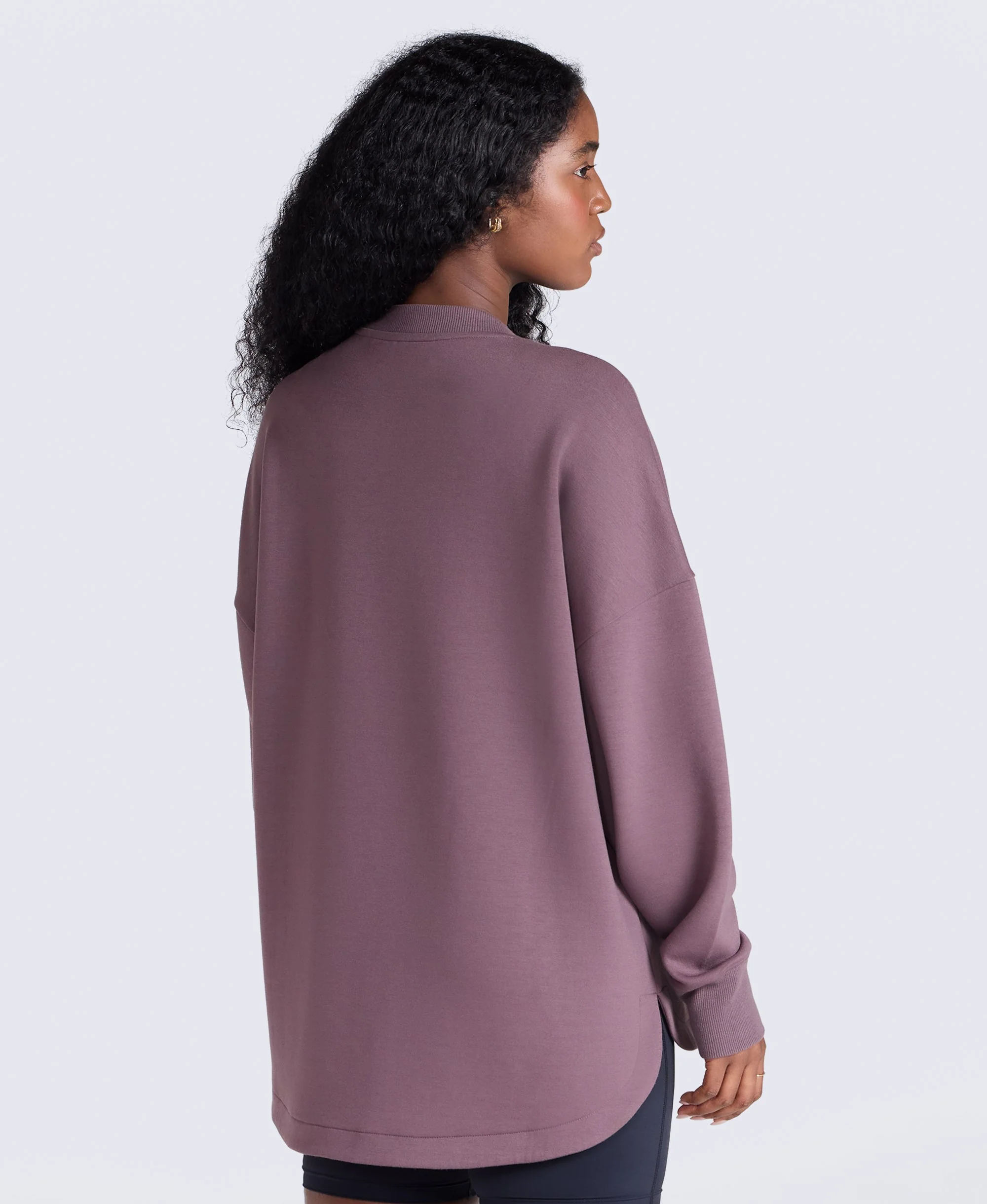 Vicky Womens Longline Sweat - Purple - Image 3